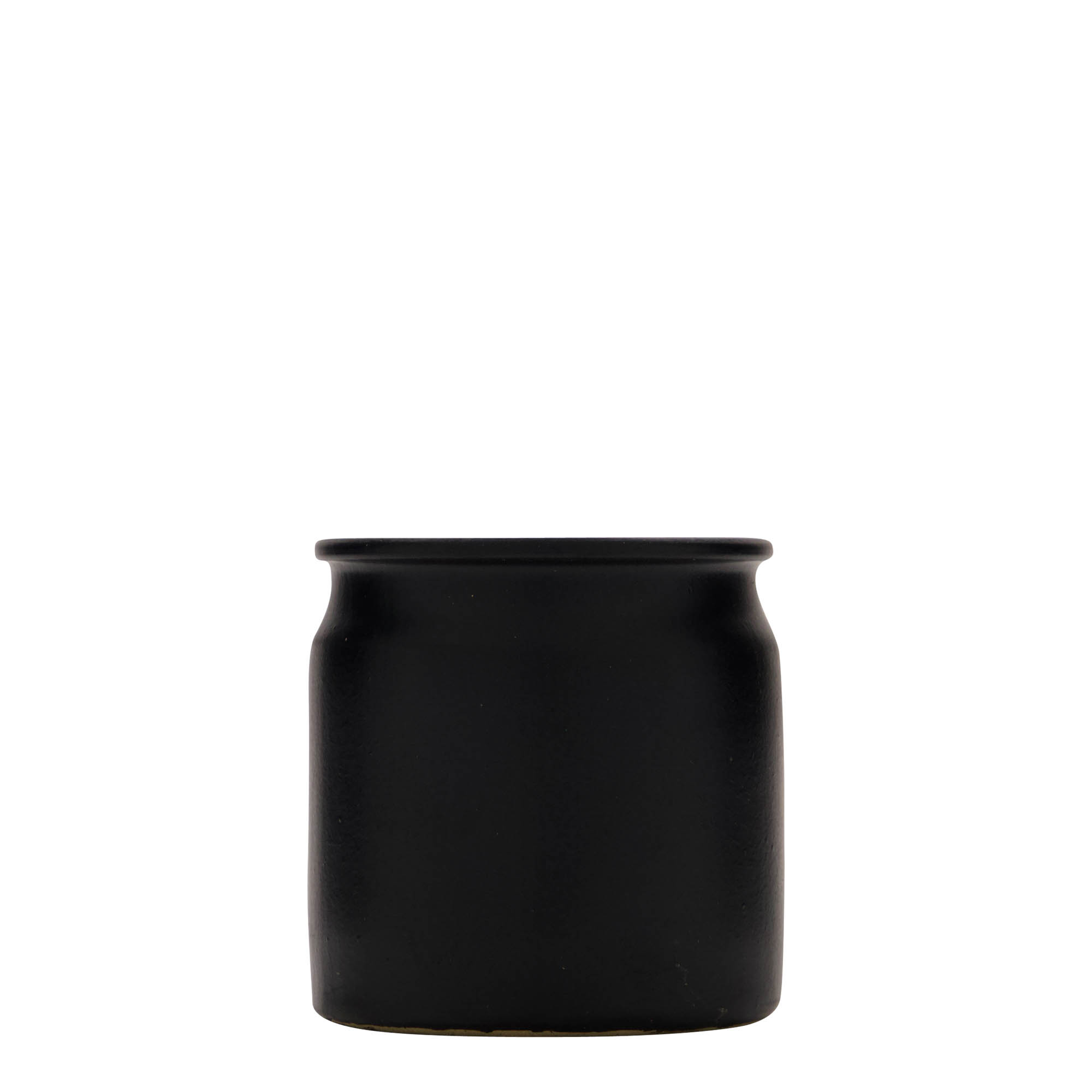 160 ml de maceta de gres, cerámica, negra, boca: corcho