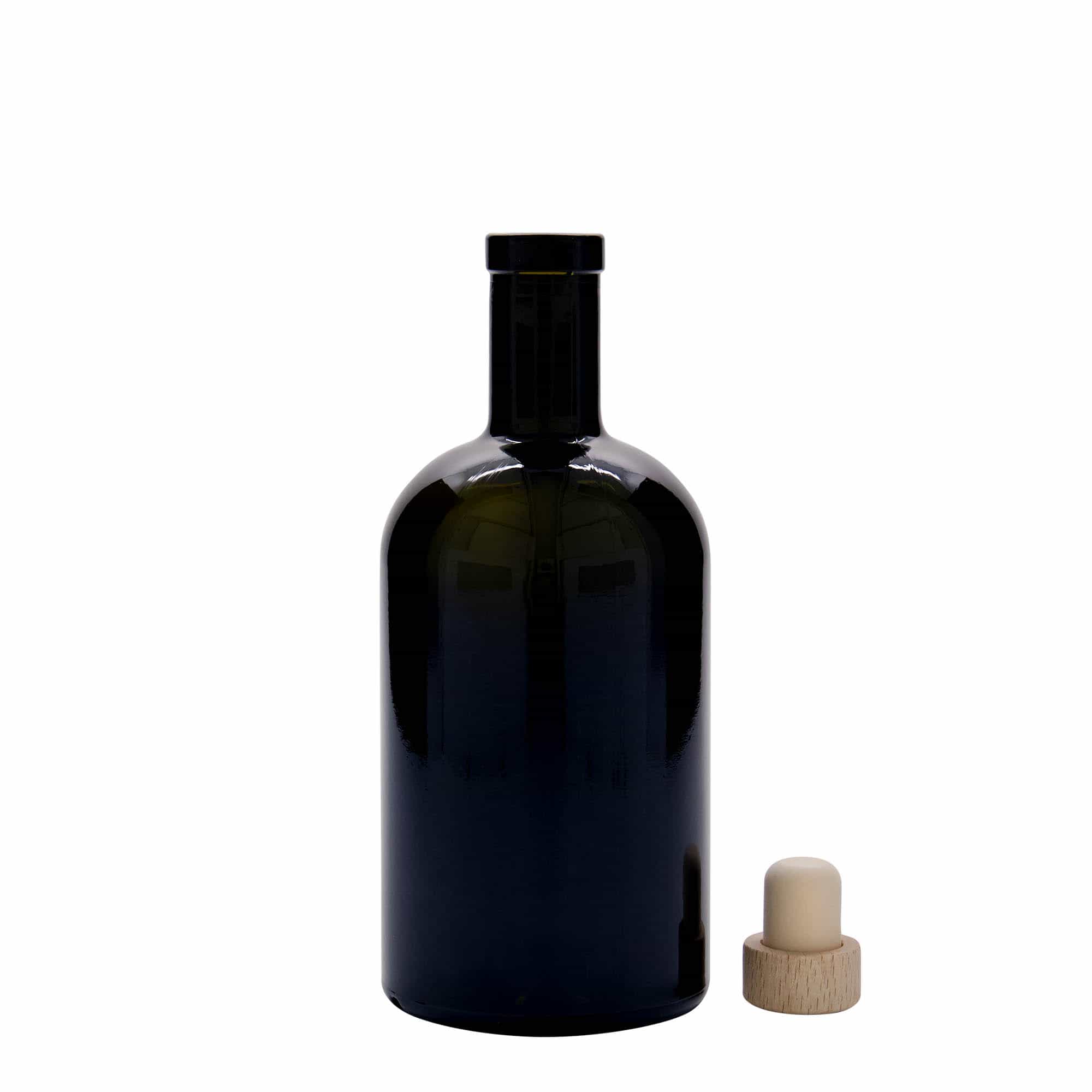 Botella de vidrio de 500 ml 'Farmacia', verde antiguo, boca: corcho