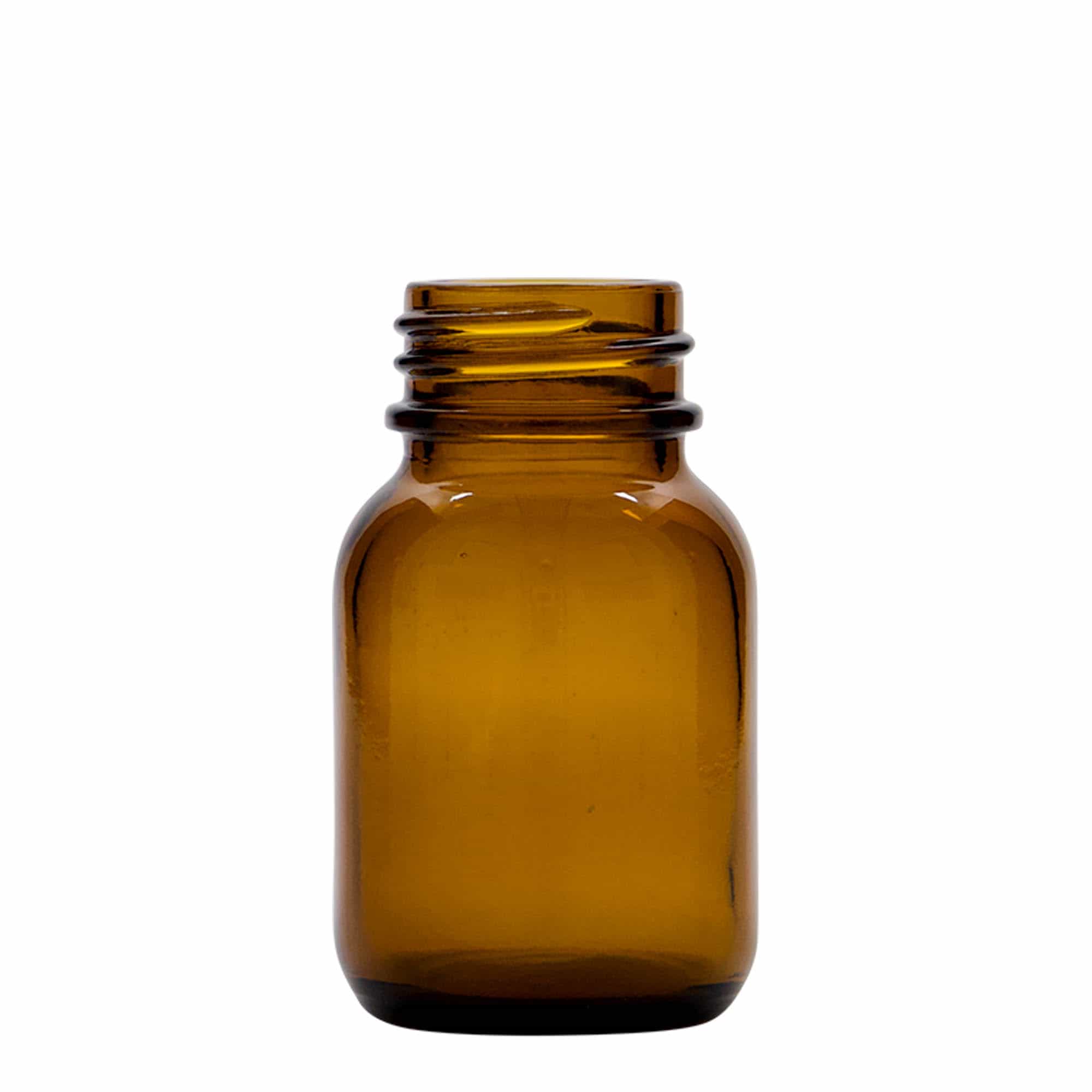 Tarro de boca ancha de 50 ml, marrón, boca: DIN 32 Tarro de boca ancha de 50 ml, marrón, boca: DIN 32