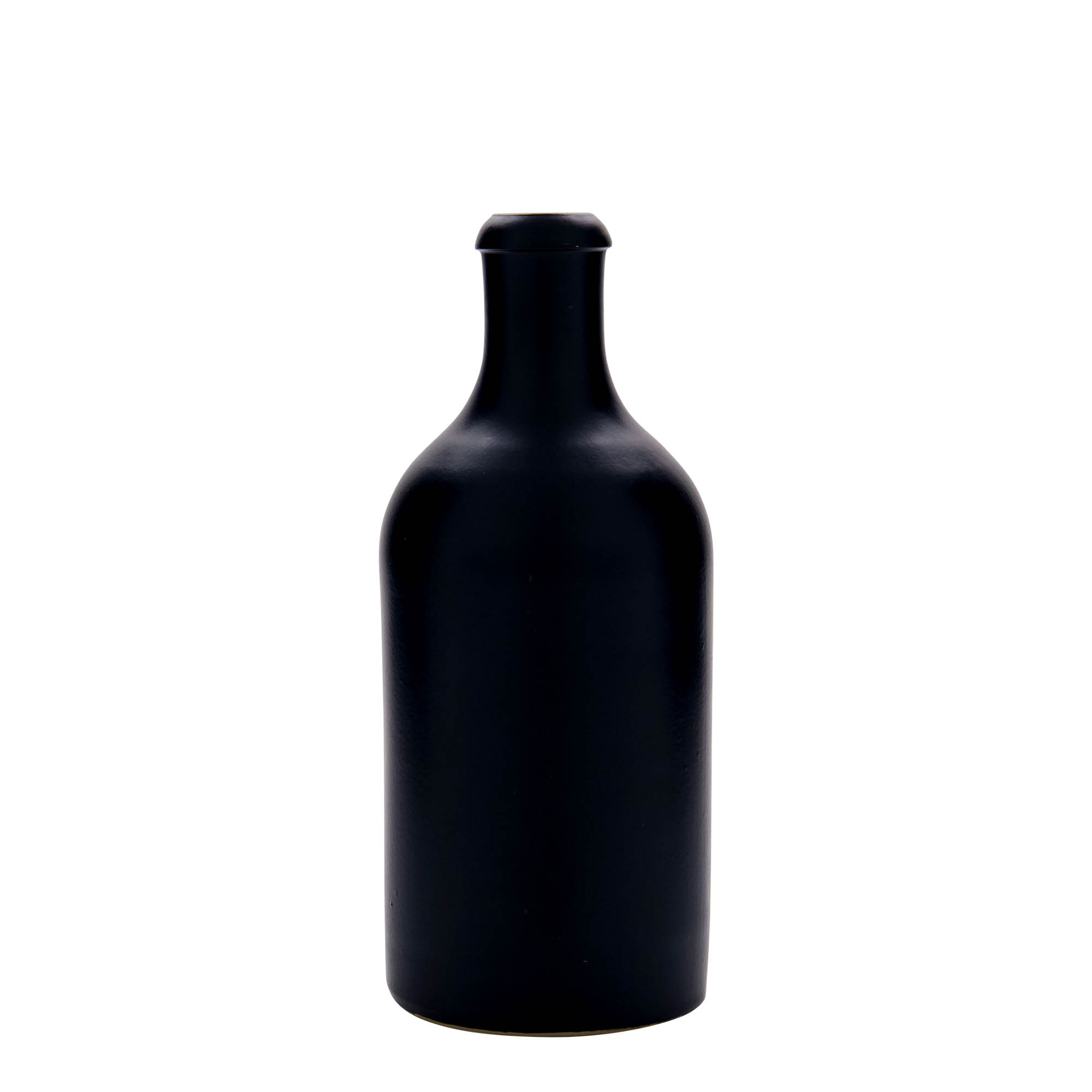Jarra de barro de 500 ml, gres, negro, boca: corcho Jarra de barro de 500 ml, gres, negro, boca: corcho