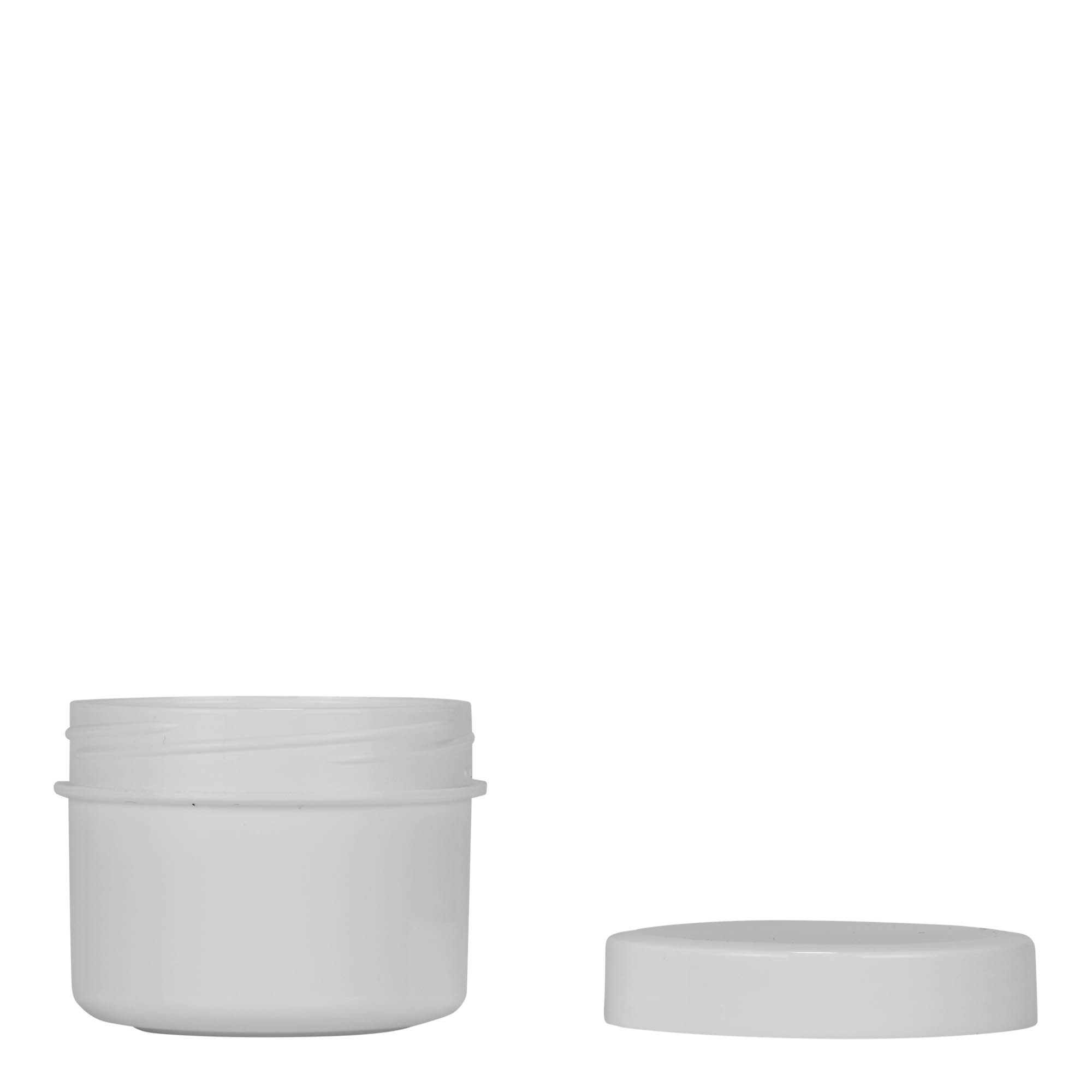 35 ml bote de plástico 'White Line', PP, blanco, boca: cierre de rosca 35 ml bote de plástico 'White Line', PP, blanco, boca: cierre de rosca