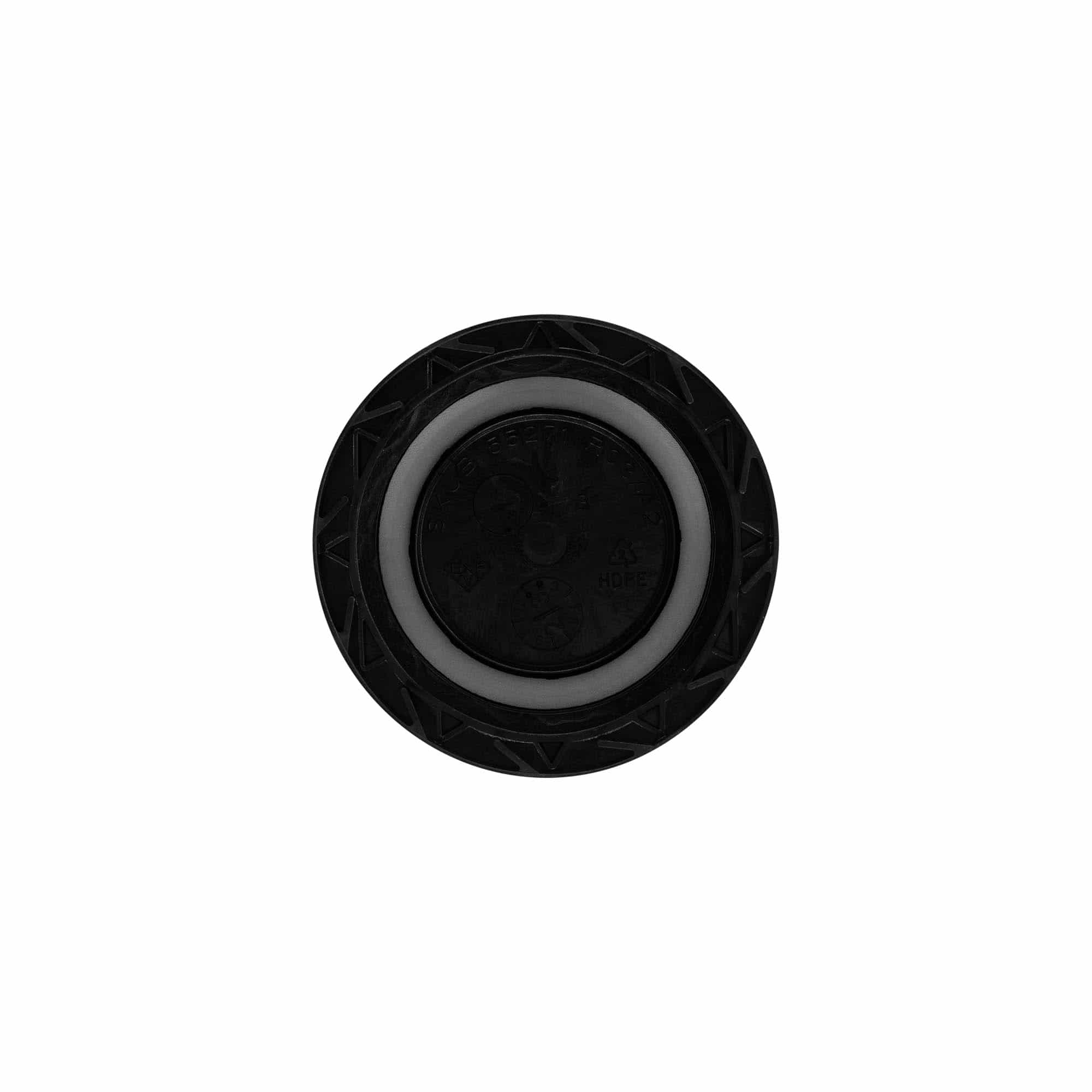 Tapa roscada, plástico PP, negro, para boca: ND55 Tapa roscada, plástico PP, negro, para boca: ND55