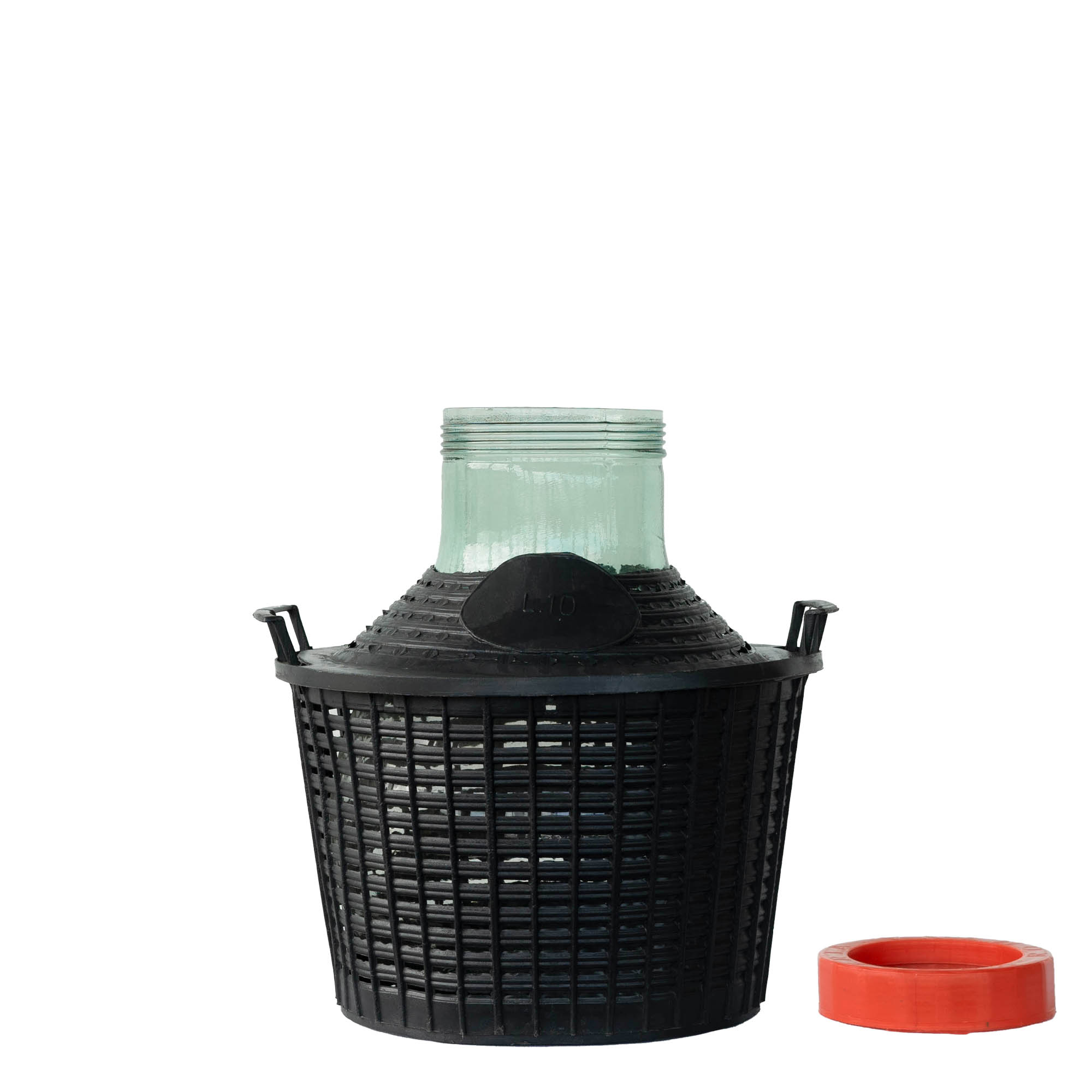 Botella de balón de 10 l, cuello ancho, vidrio, boca: cierre de rosca Botella de balón de 10 l, cuello ancho, vidrio, boca: cierre de rosca