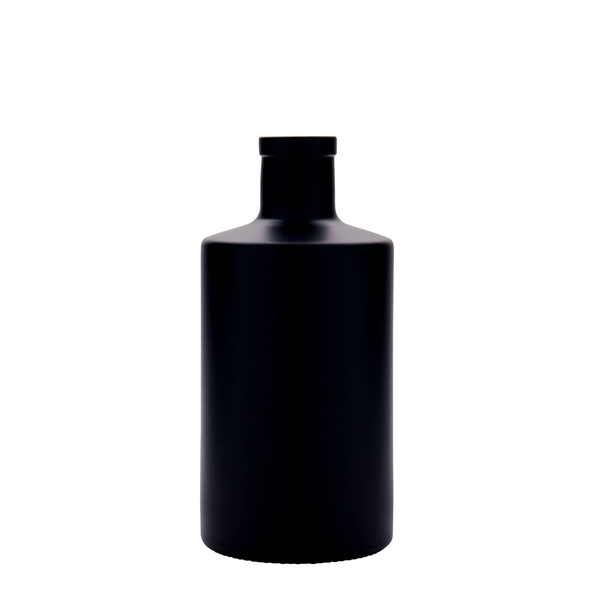 Botella de vidrio de 500 ml 'Caroline', negra, boca: corcho Botella de vidrio de 500 ml 'Caroline', negra, boca: corcho
