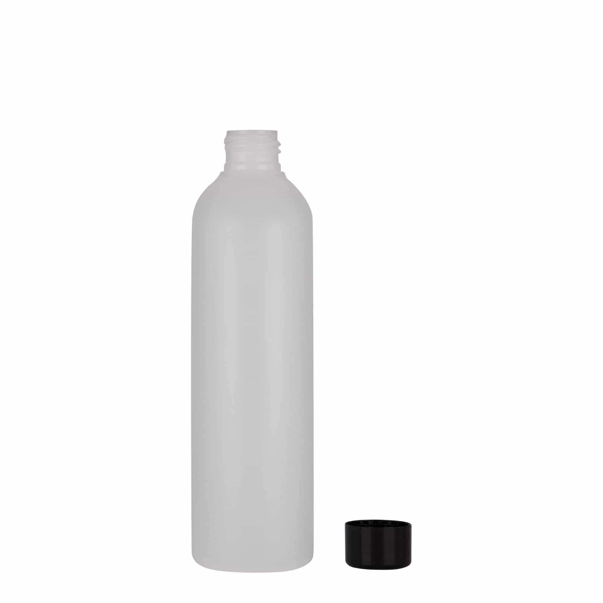 Botella de plástico 'Tuffy' de 250 ml, HDPE, natural, boca: GPI 24/410