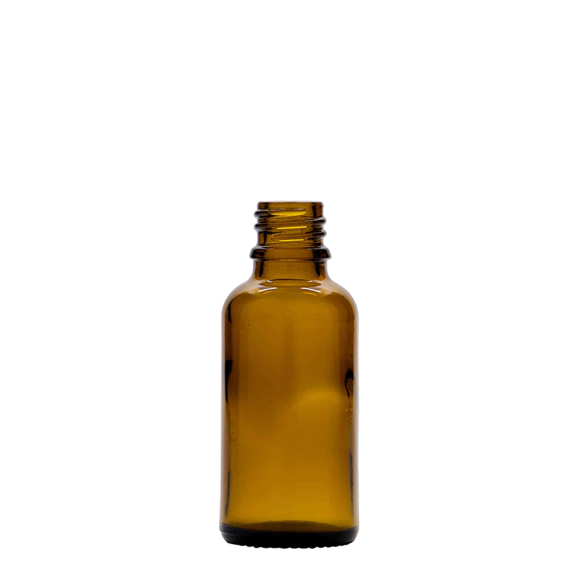 Frasco pulverizador de medicamentos de 30 ml, vidrio, marrón, boca: DIN 18