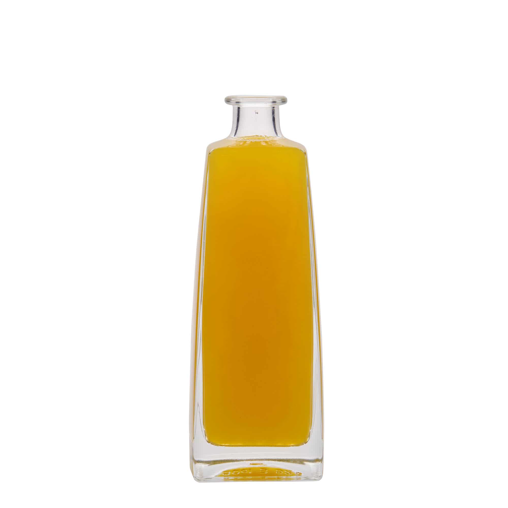 Botella de vidrio 'Timmy' de 500 ml, rectangular, boca: corcho