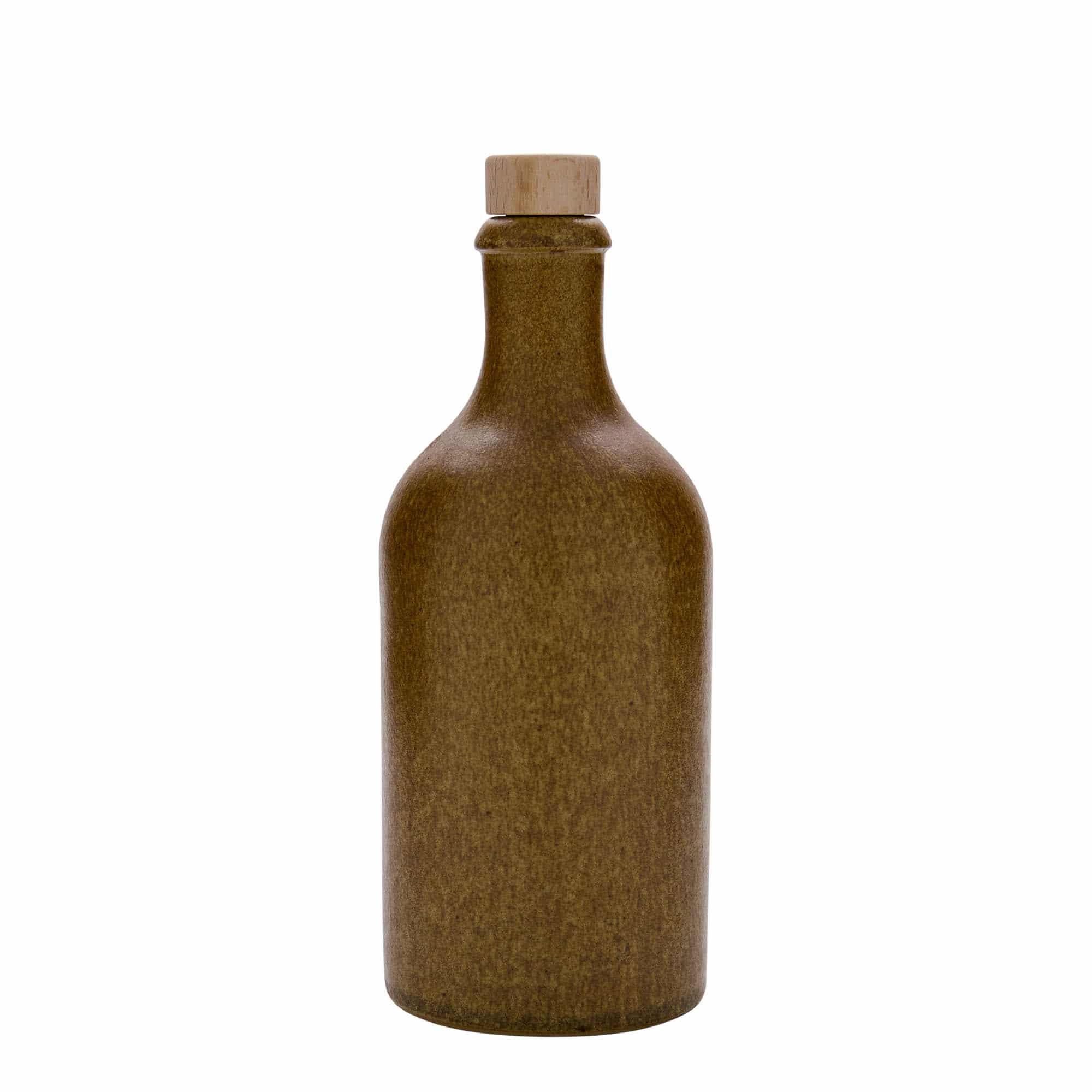 Jarra de barro de 500 ml, gres, marrón-cristal, boca: corcho