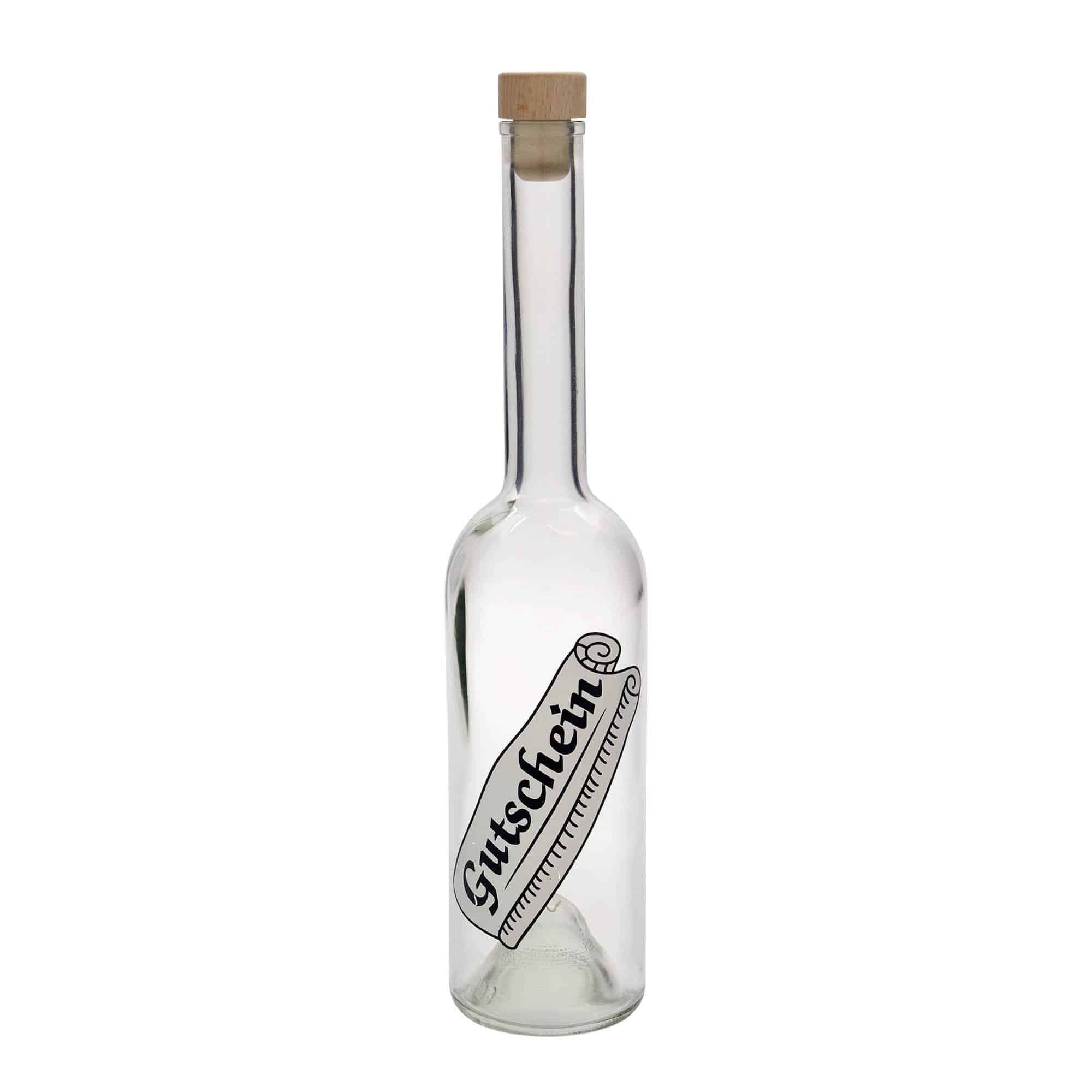 Botella de vidrio 'Opera' de 500 ml, motivo: vale, boca: corcho