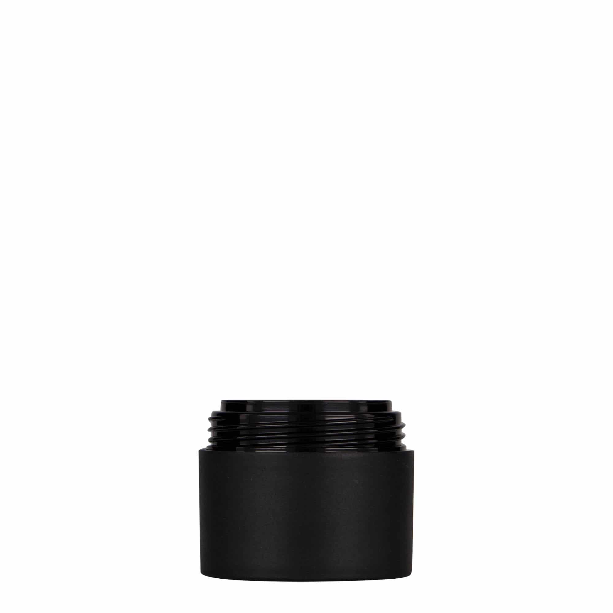 Bote de plástico 'Antonella' de 30 ml, PP, negro, boca: tapón de rosca Bote de plástico 'Antonella' de 30 ml, PP, negro, boca: tapón de rosca