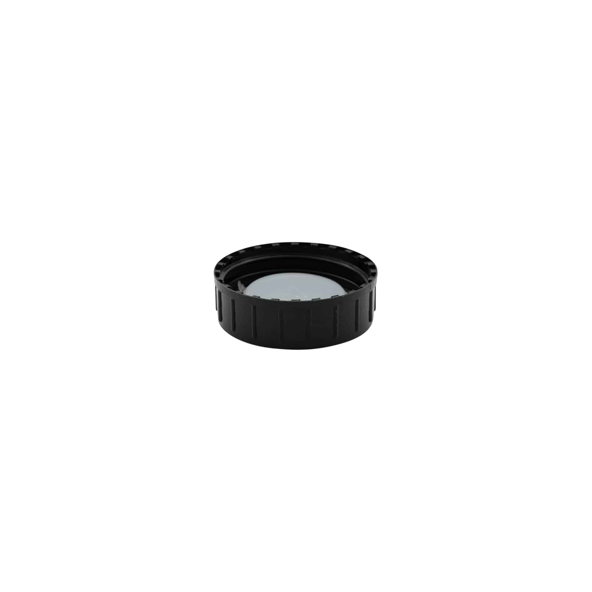 Tapón de rosca, plástico de PP, negro, para boca: DIN 40