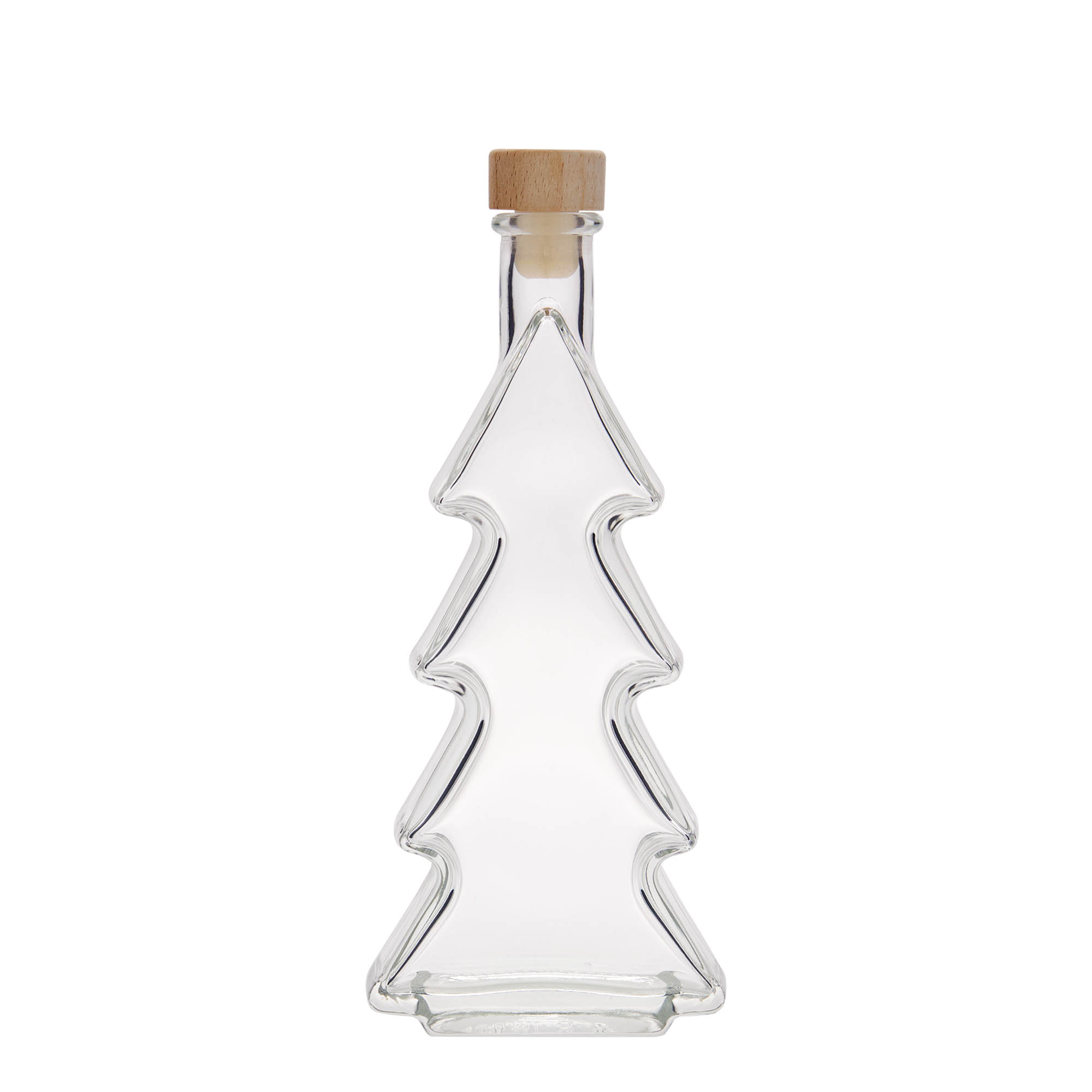 Botella de vidrio de 200 ml 'Árbol de Navidad', boca: corcho