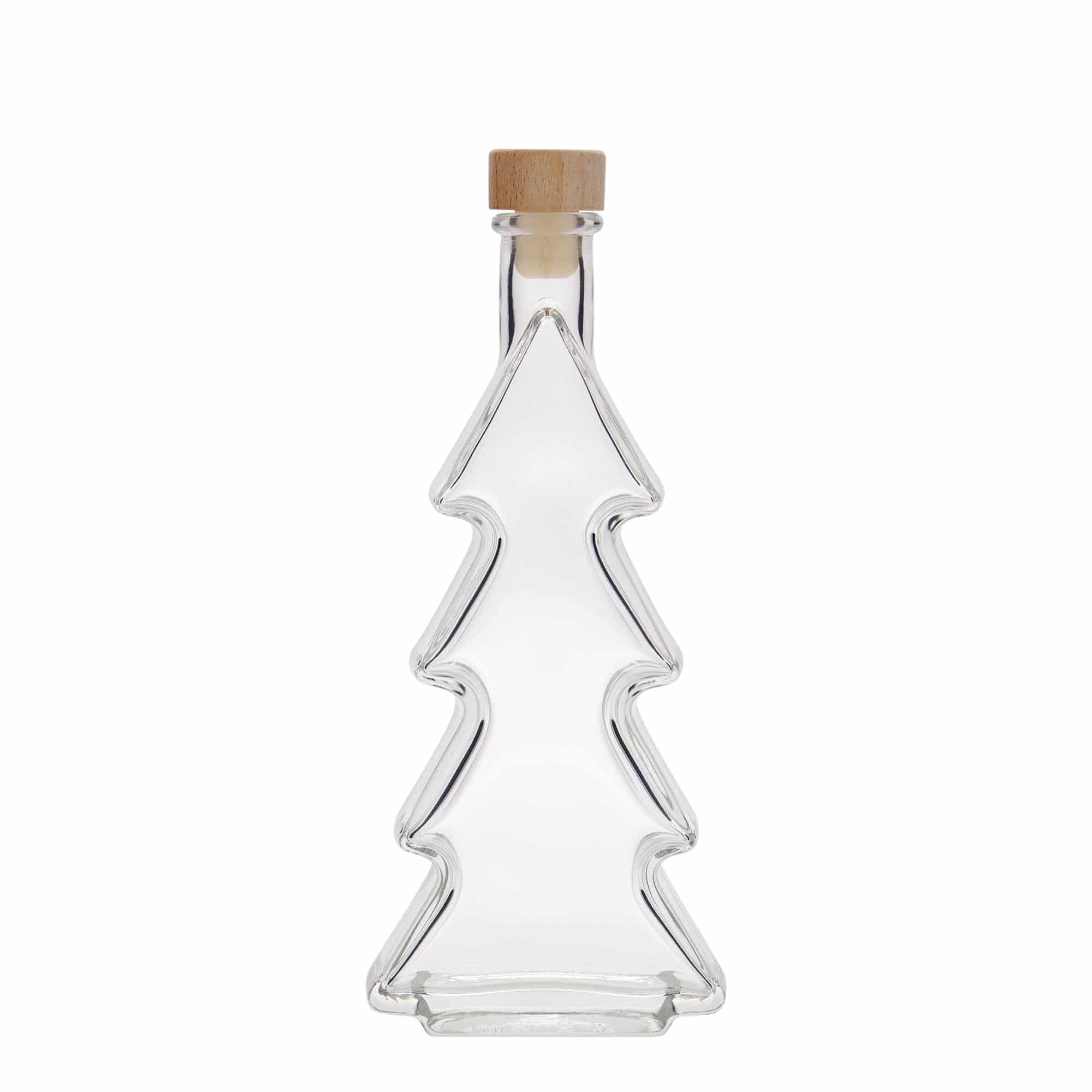 Botella de vidrio de 200 ml 'Árbol de Navidad', boca: corcho