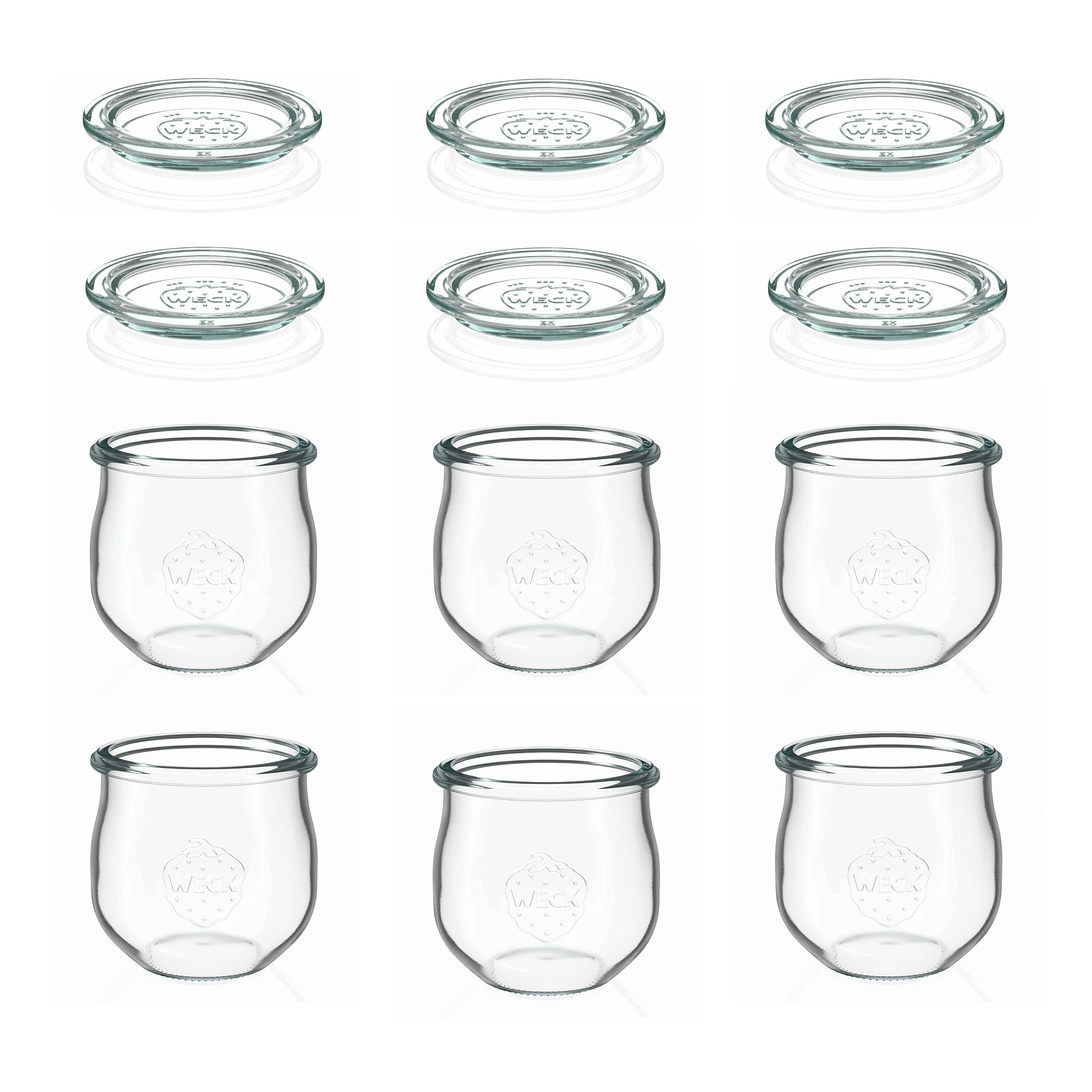 6x 370 ml vaso tipo tulipán WECK con tapa de vidrio RR 80