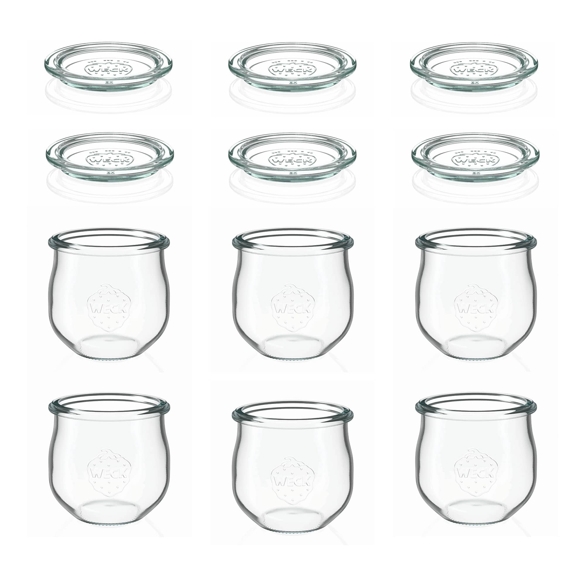 6x 370 ml vaso tipo tulipán WECK con tapa de vidrio RR 80