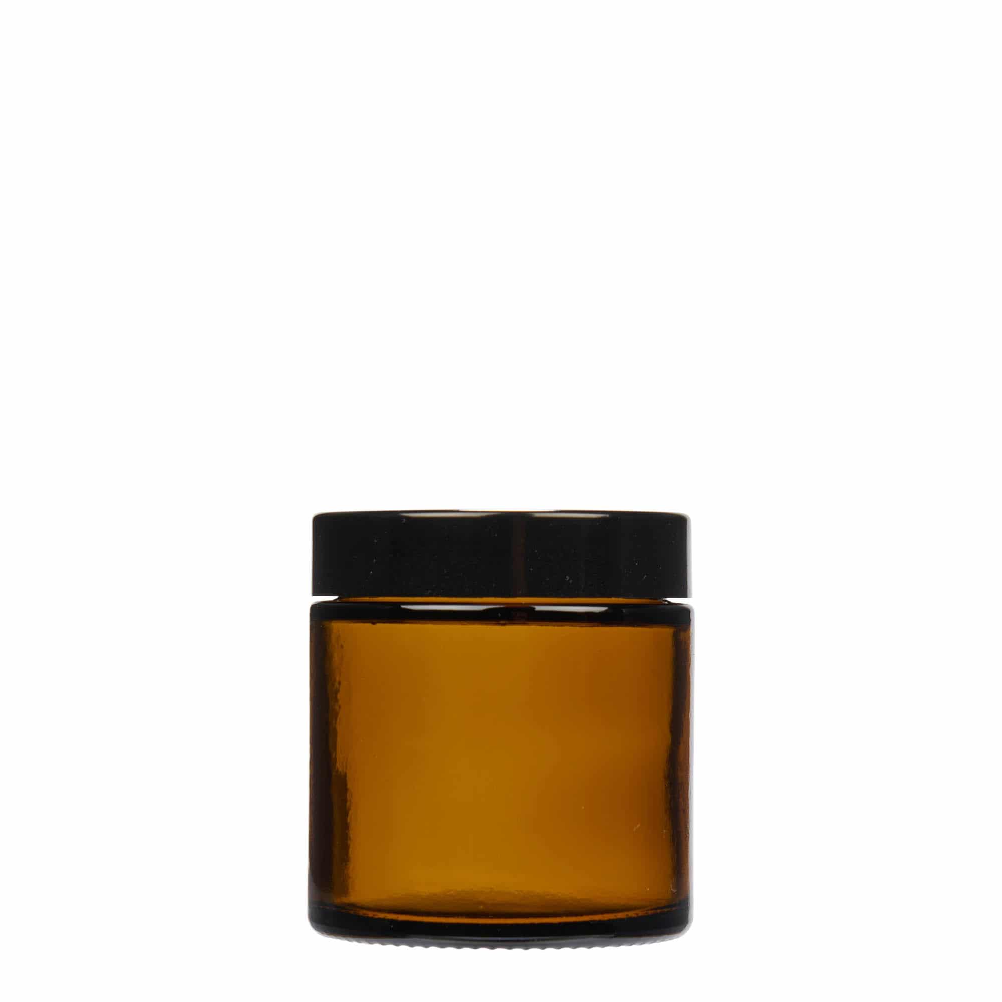 Bote 'Brown Line' de 120 ml, vidrio, marrón, boca: tapón de rosca