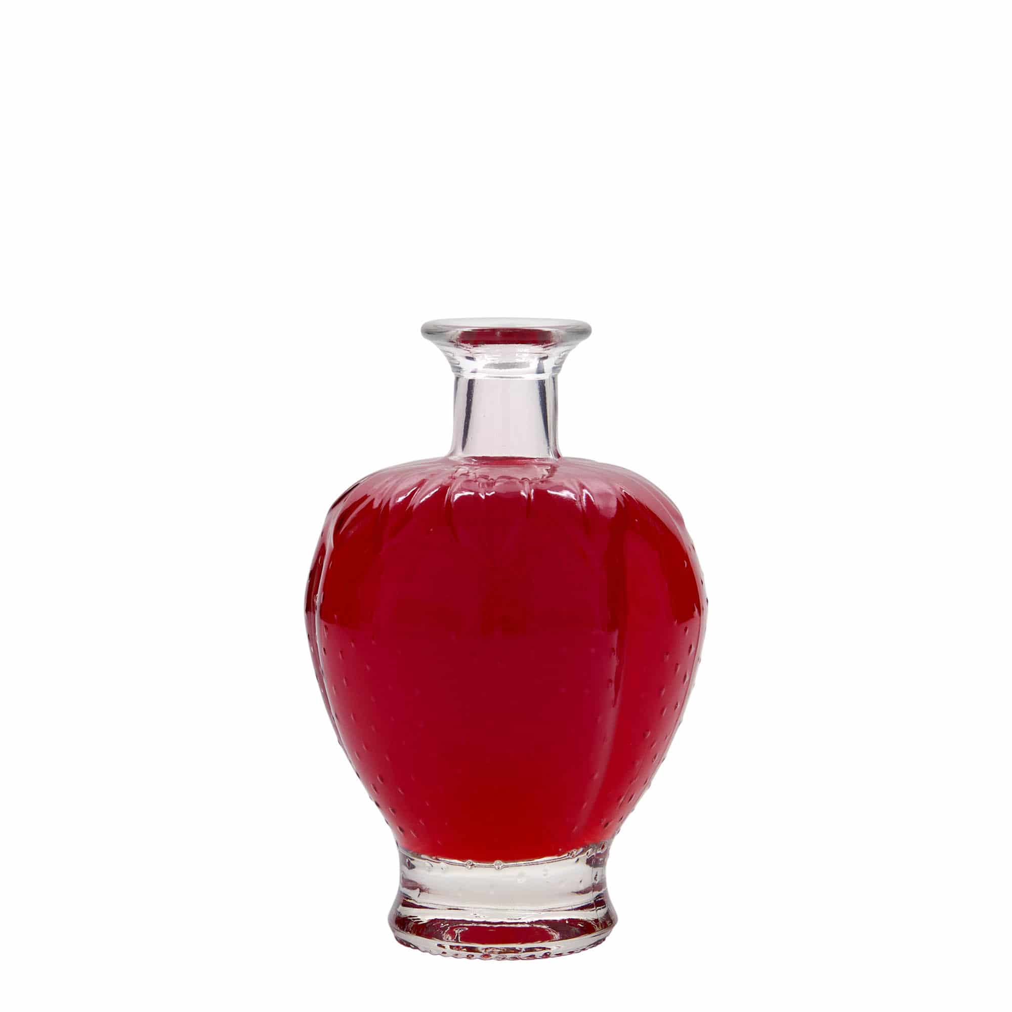 Botella de vidrio 'Fresa' de 200 ml, boca: corcho