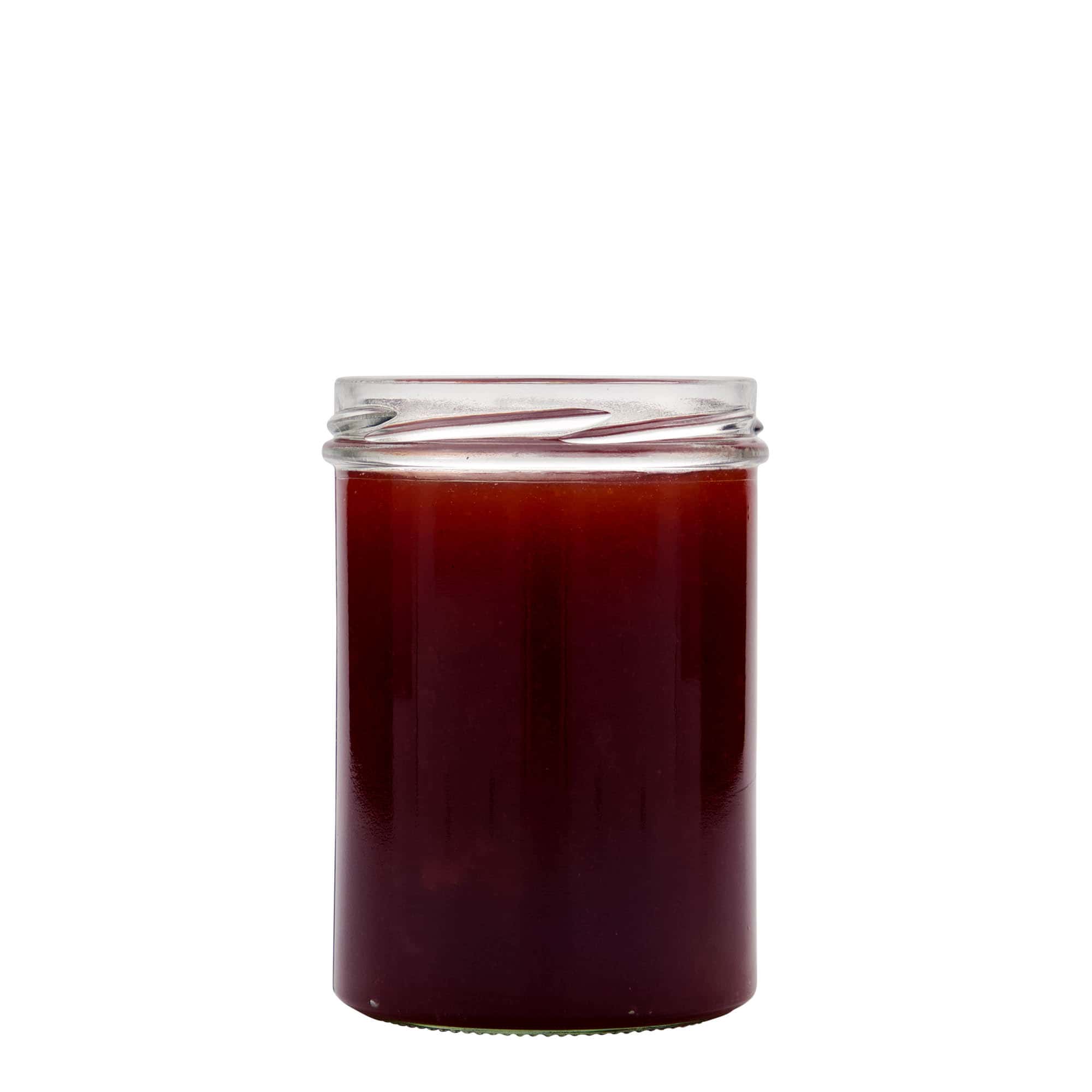 Tarro de vidrio cilíndrico alto de 435 ml, boca: Twist-Off (TO 82)