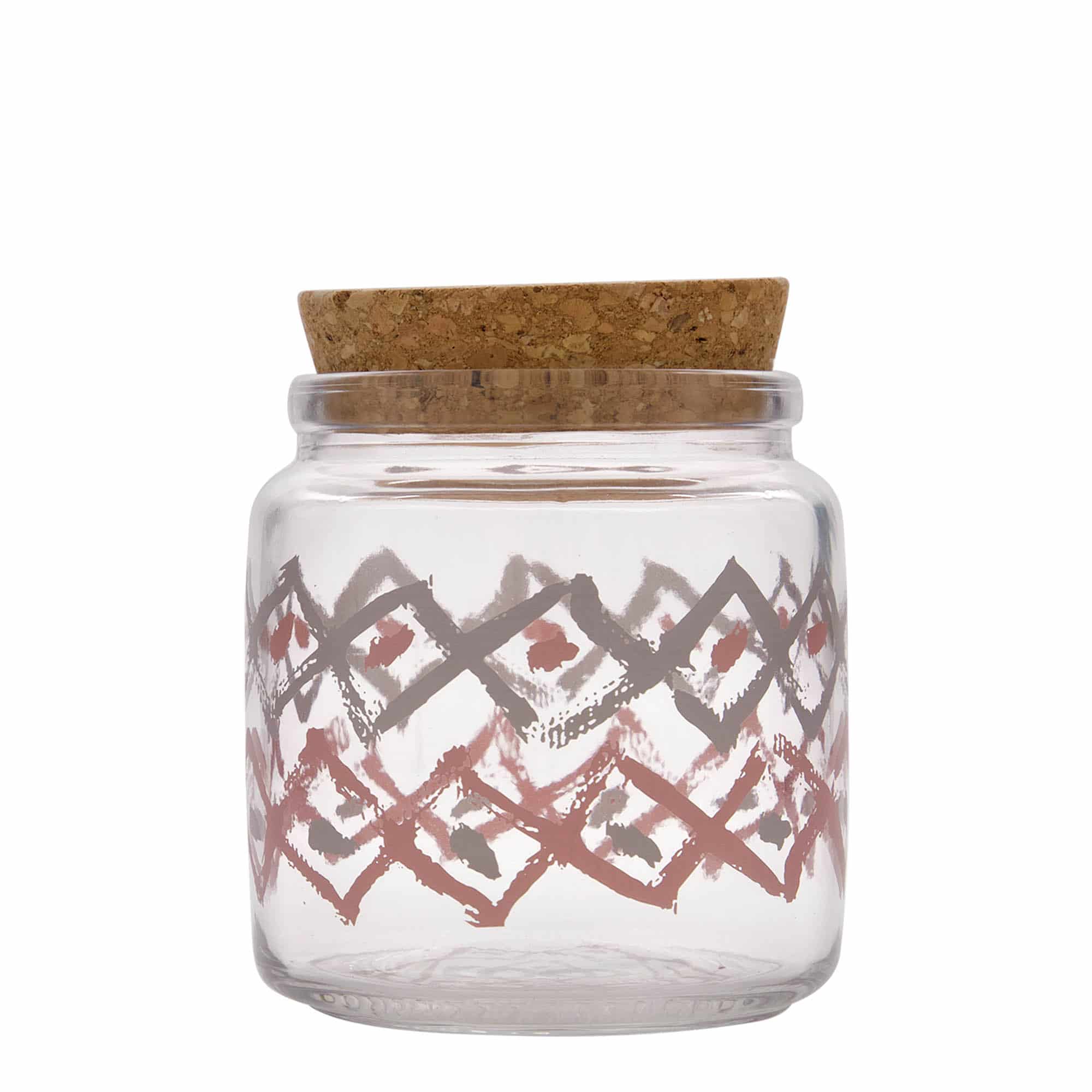 Tarro con tapa de corcho 'Giara' de 750 ml, motivo: Manolibera rosa, boca: corcho