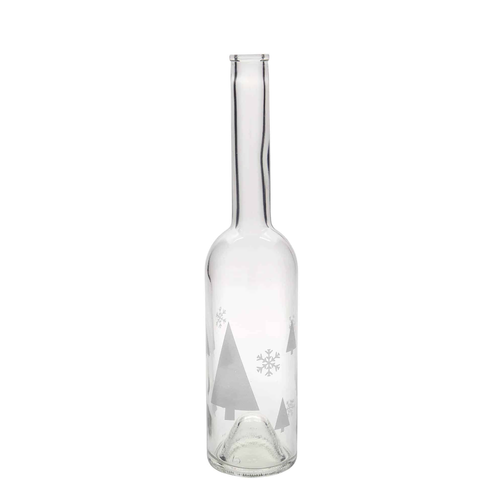 Botella de vidrio 'Opera' de 500 ml, motivo: copos de nieve, boca: corcho Botella de vidrio 'Opera' de 500 ml, motivo: copos de nieve, boca: corcho