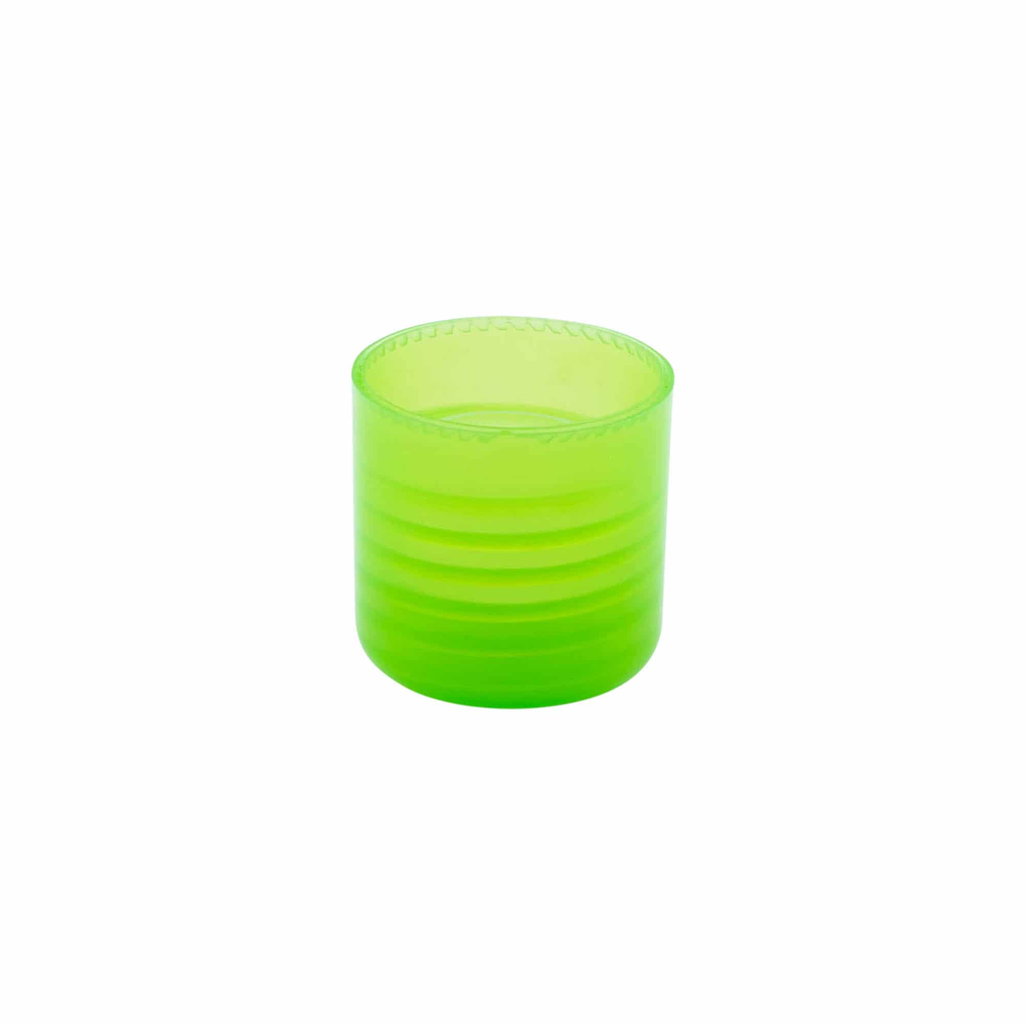 Tapón de rosca con inserto dosificador, plástico de PP, verde, para boca: 24/410