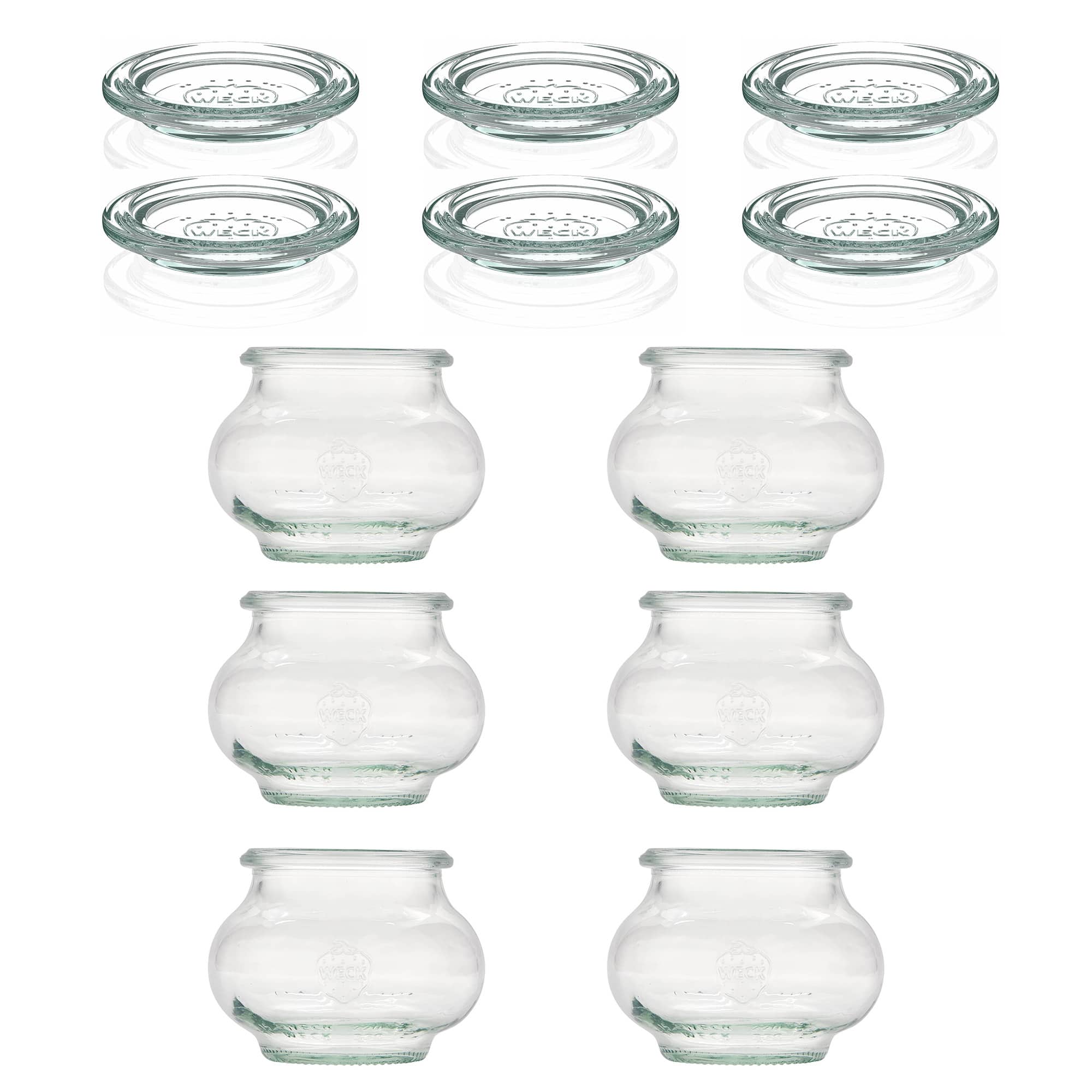 6x 220 ml tarro de joyería WECK con tapa de vidrio RR 60