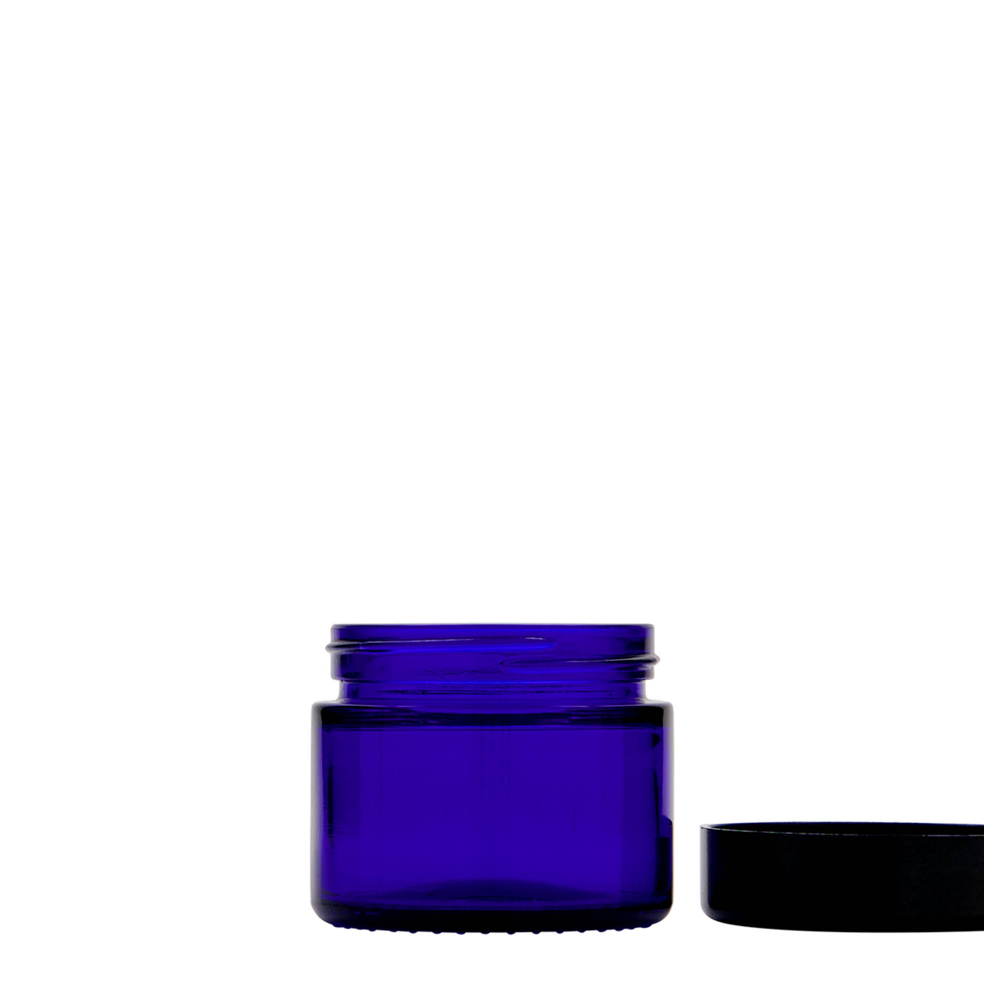 50 ml tarro 'Edición Azul', vidrio, azul real, boca: cierre de rosca 50 ml tarro 'Edición Azul', vidrio, azul real, boca: cierre de rosca