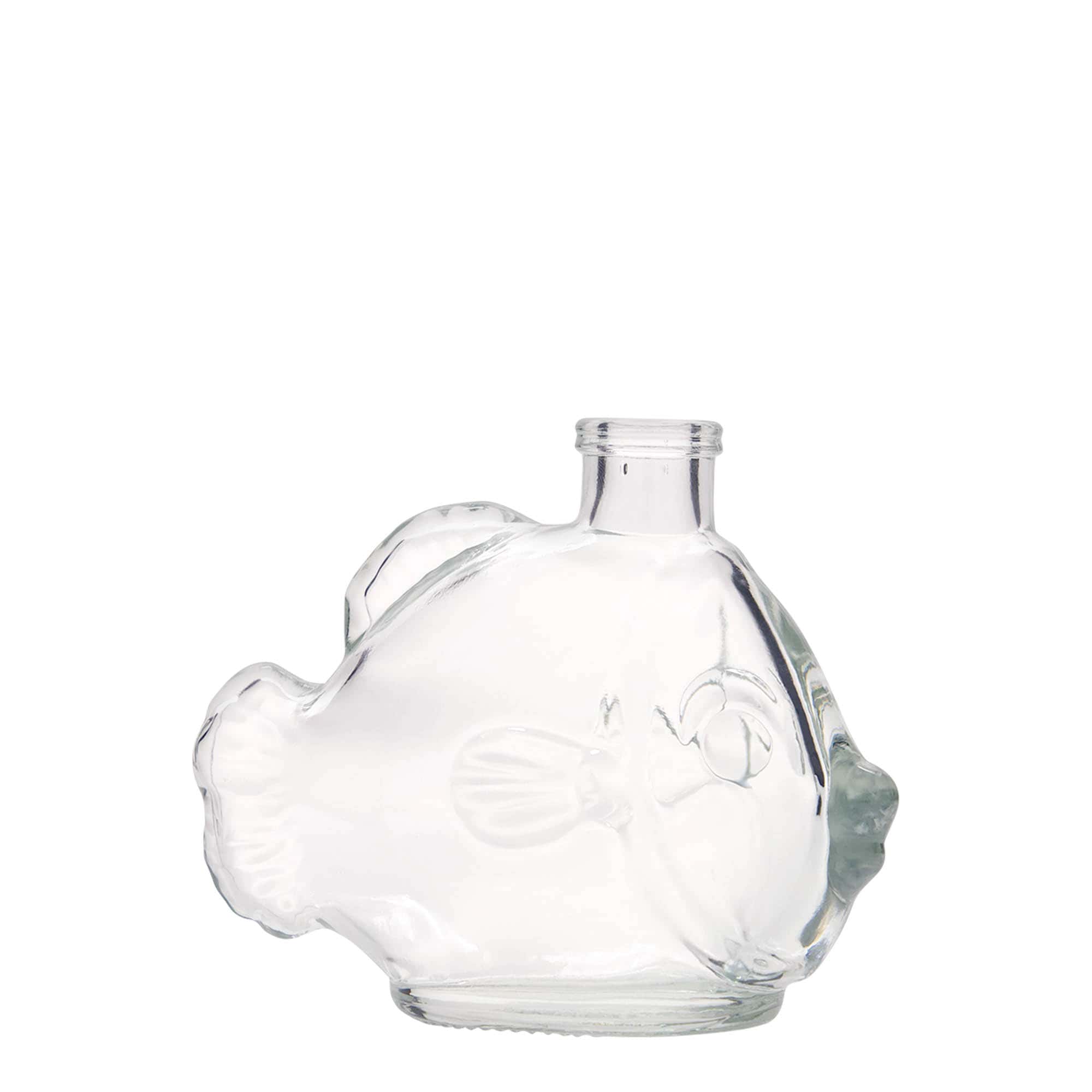 Botella de vidrio 'Pez' de 200 ml, boca: corcho