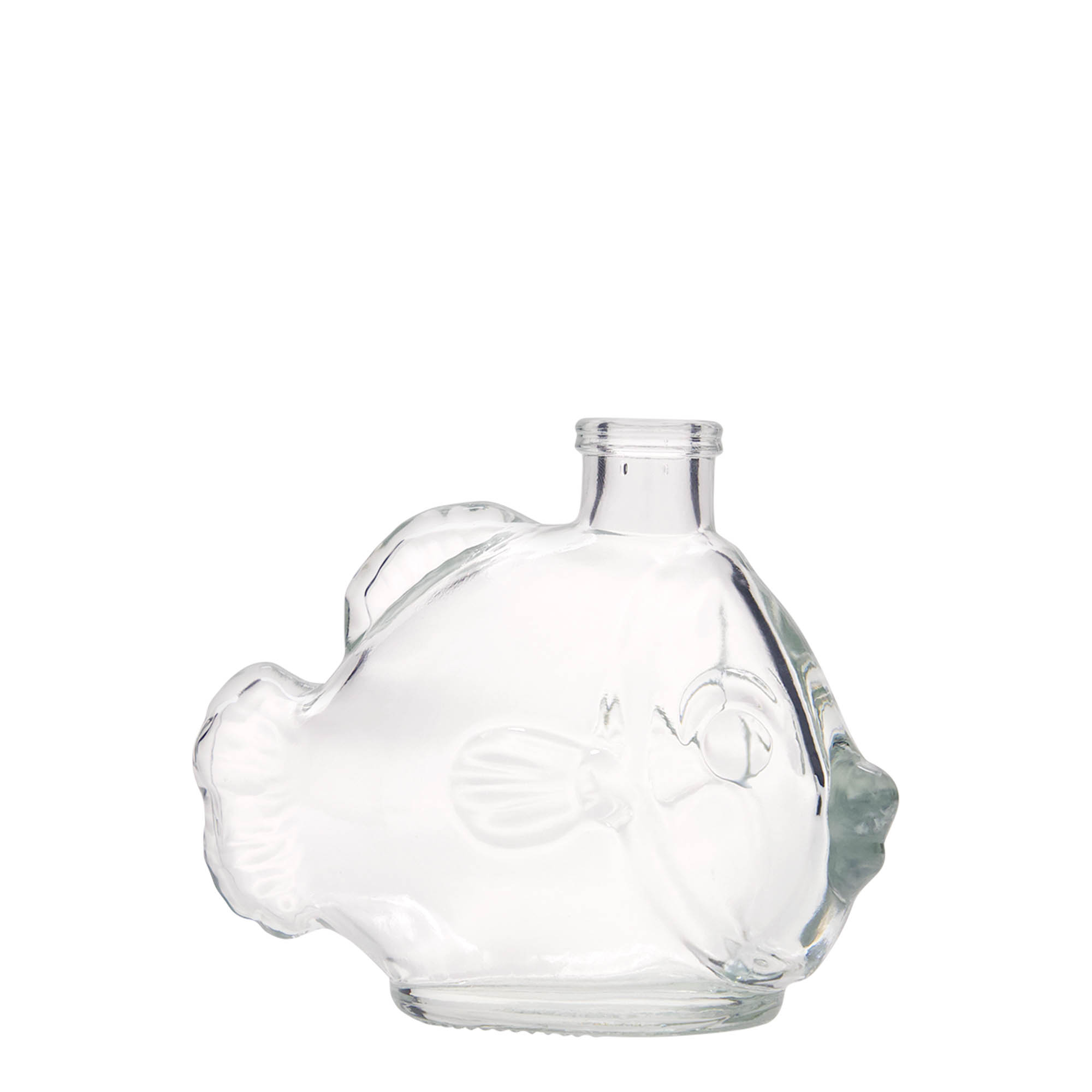 Botella de vidrio de 200 ml 'Pez', boca: corcho