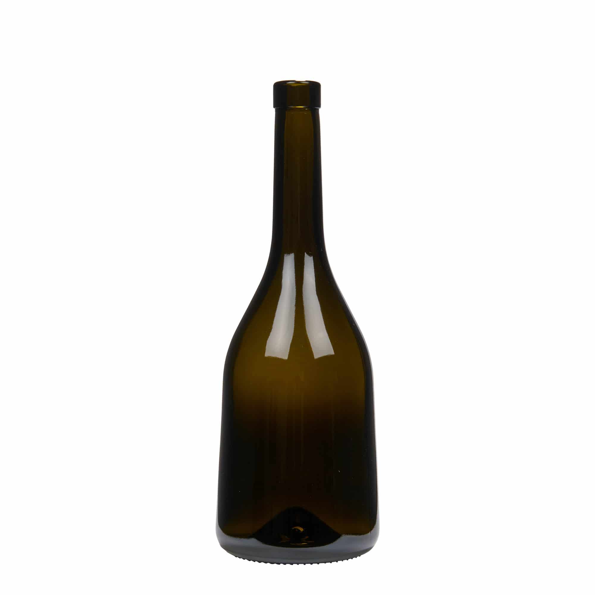 Botella de vidrio de 750 ml 'Rustica', verde antiguo, boca: corcho Botella de vidrio de 750 ml 'Rustica', verde antiguo, boca: corcho