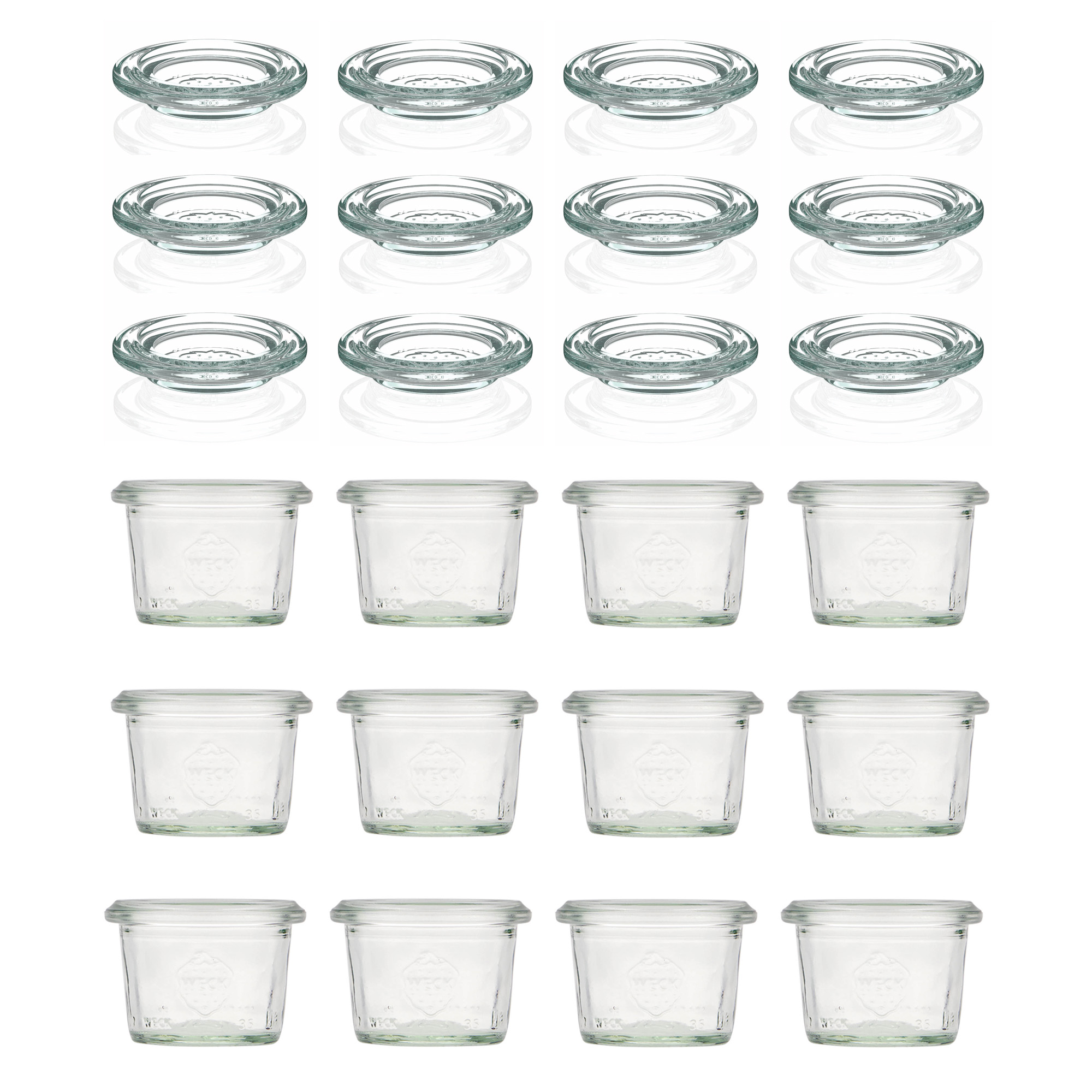 12x 35 ml tarro WECK de boca ancha con tapa de vidrio RR 40