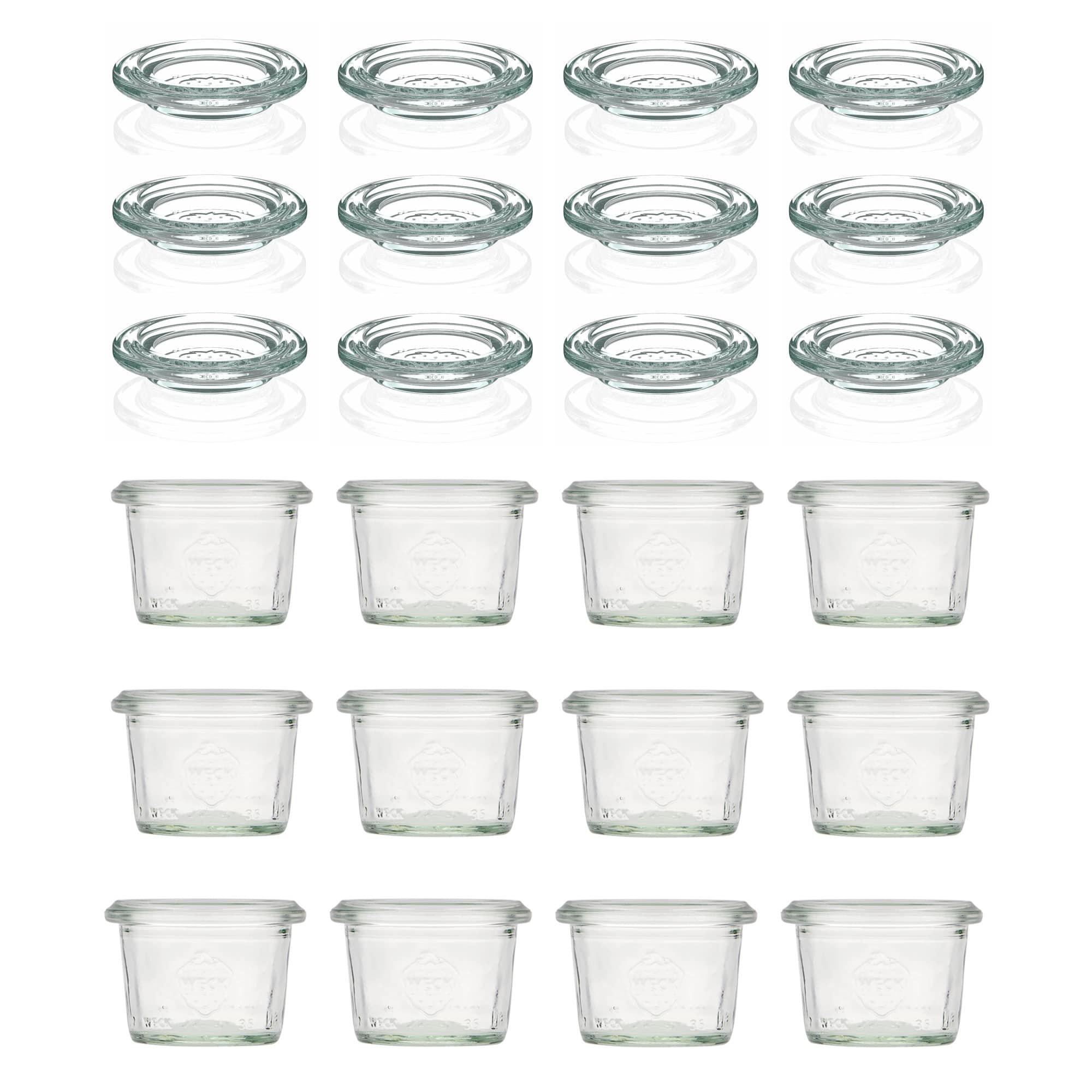 12x 35 ml tarro WECK de boca ancha con tapa de vidrio RR 40