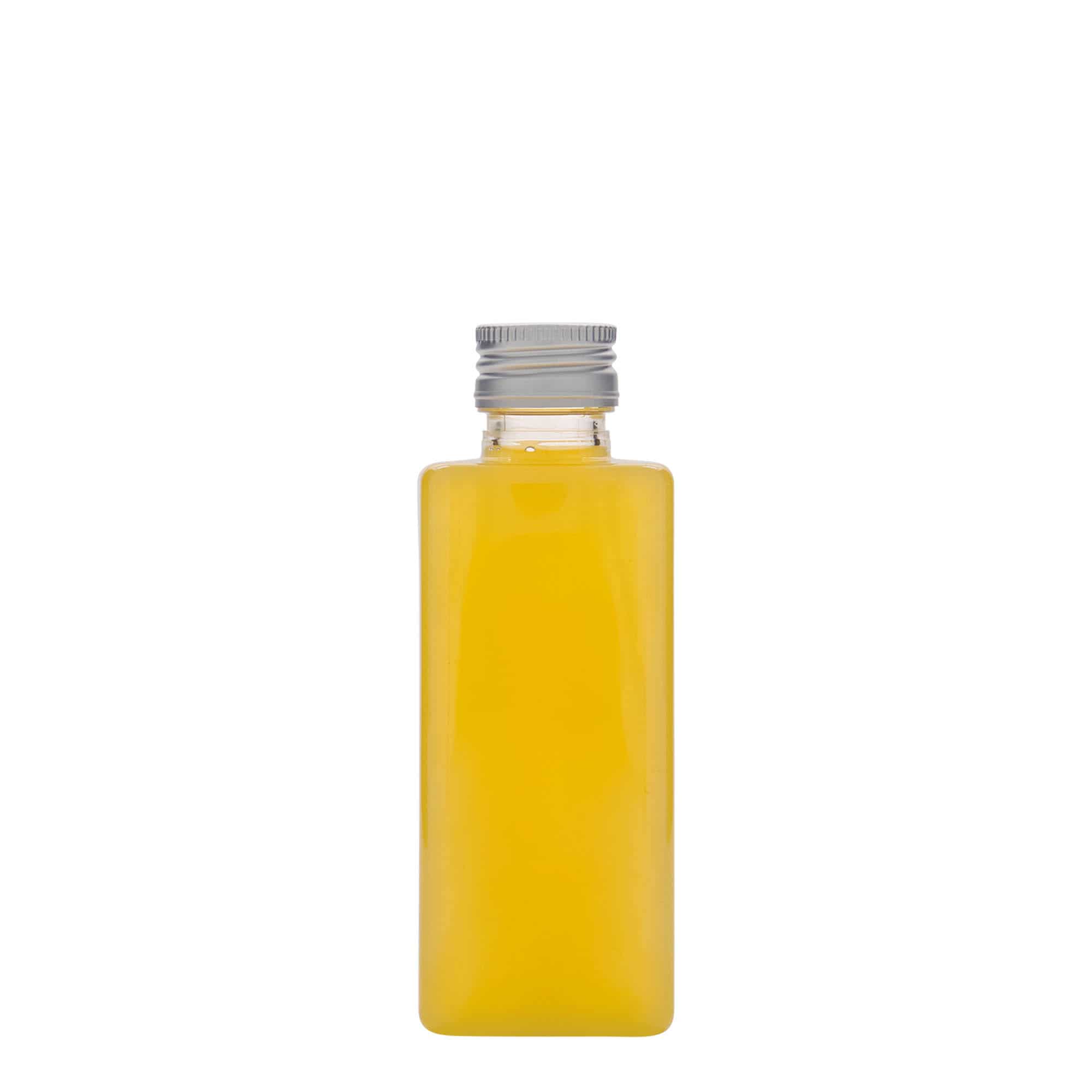 Botella de PET 'Karl' de 250 ml, cuadrada, plástico, boca: PP 28