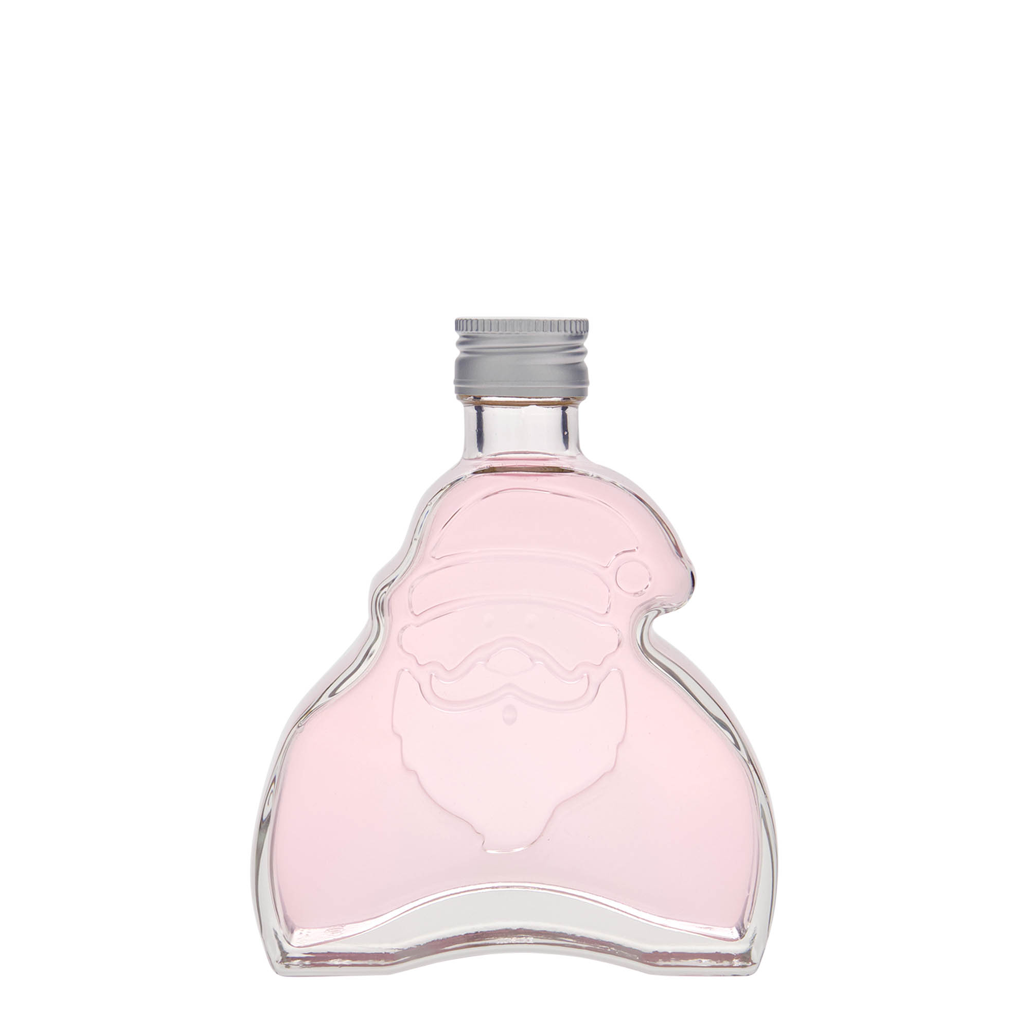 Botella de vidrio de 200 ml 'Santa Claus', boca: PP 28 Botella de vidrio de 200 ml 'Santa Claus', boca: PP 28