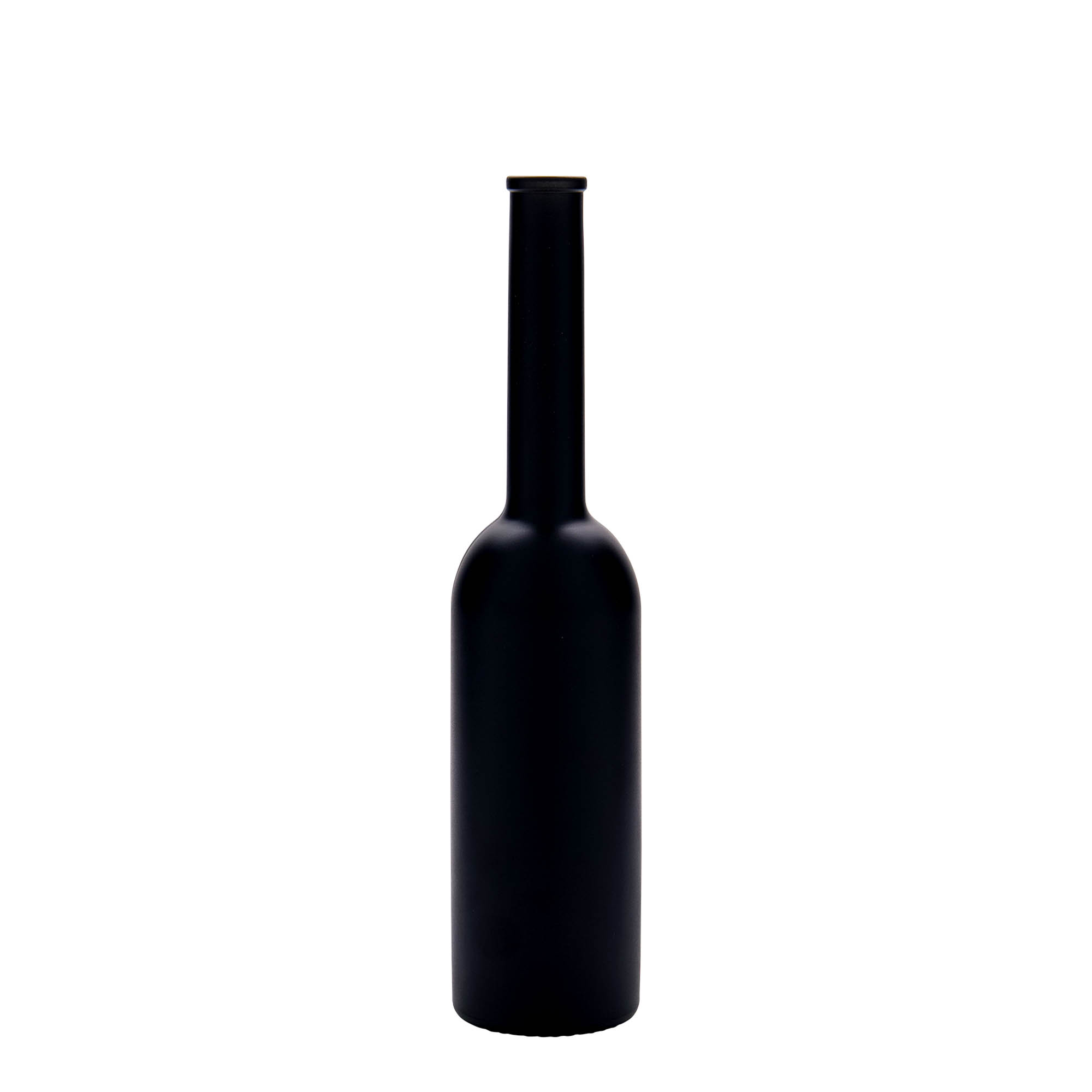 Botella de cristal de 200 ml 'Opera', negra, boca: corcho Botella de cristal de 200 ml 'Opera', negra, boca: corcho