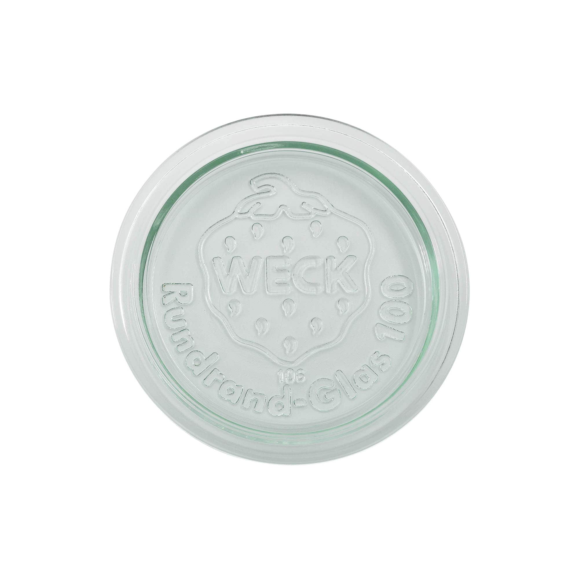 Tapa de vidrio WECK con borde redondo #, para boca: RR100
