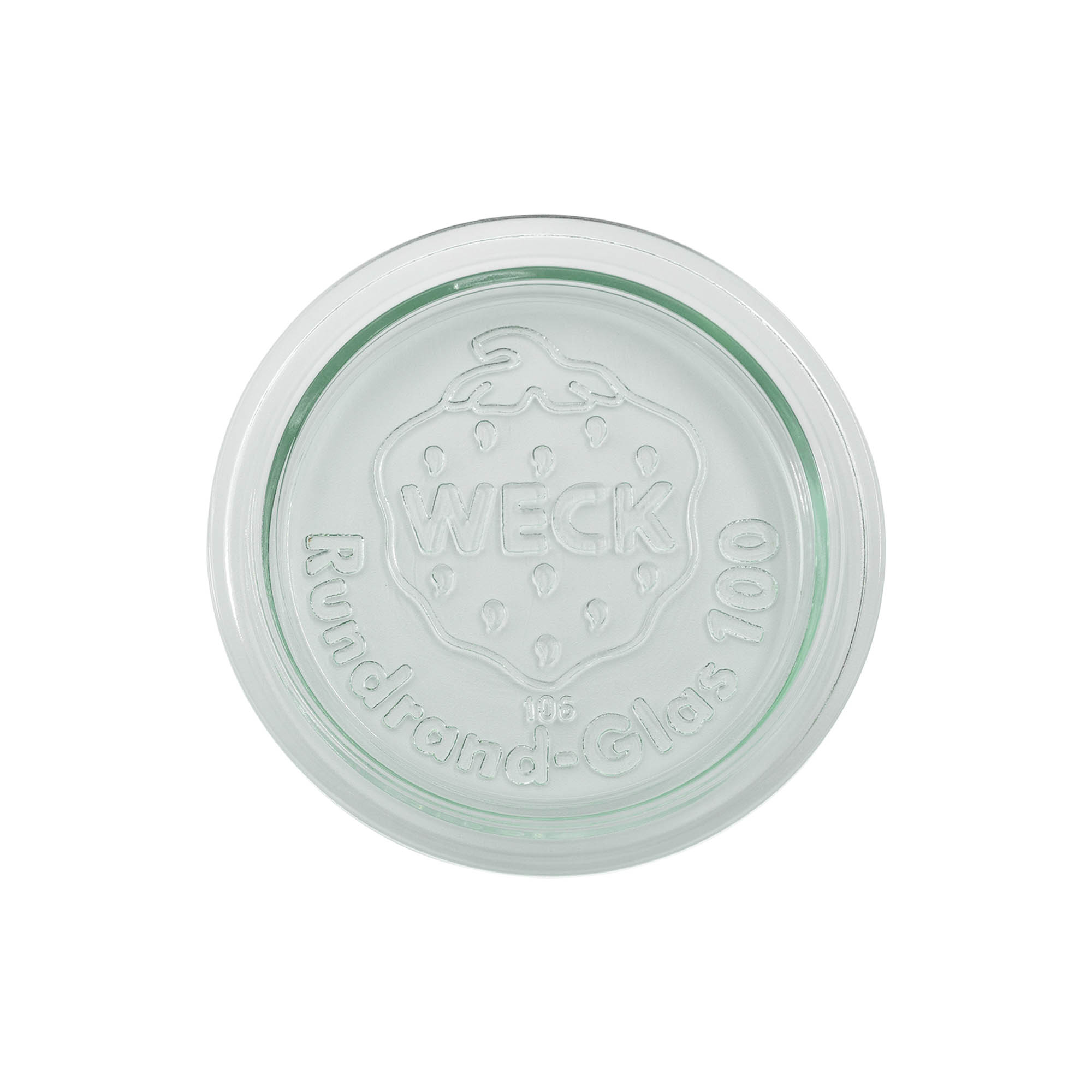 Tapa de vidrio WECK con borde redondo #, para boca: RR100 Tapa de vidrio WECK con borde redondo #, para boca: RR100
