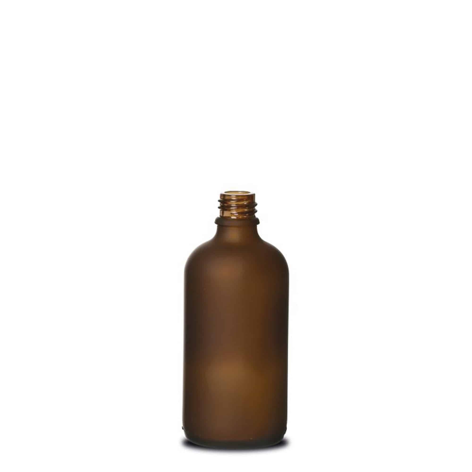 100 ml frasco medicinal, vidrio, marrón esmerilado, boca: DIN 18