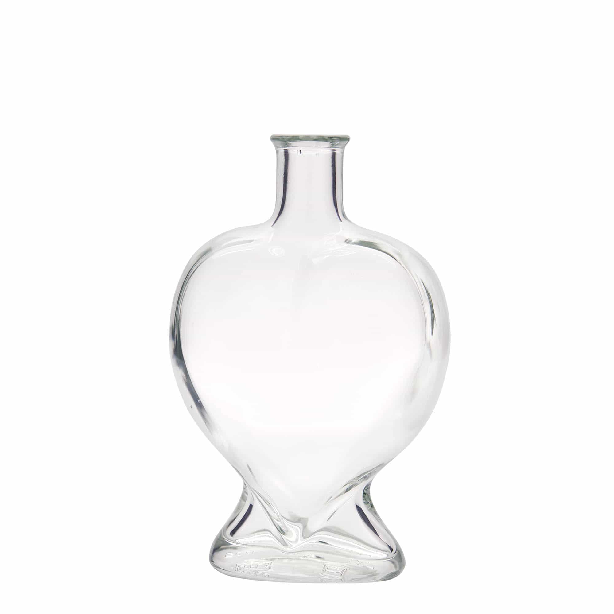 Botella de vidrio 'Corazón' de 500 ml, boca: corcho