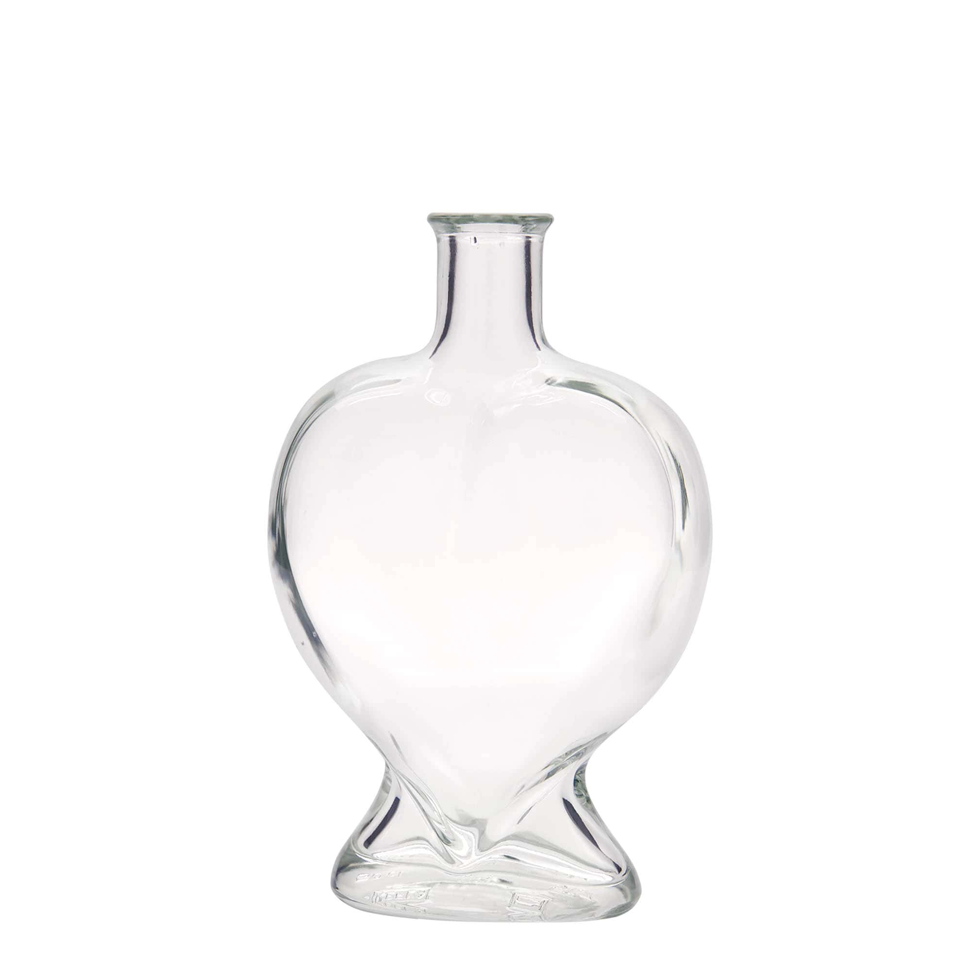 Botella de vidrio de 500 ml 'Corazón', boca: corcho