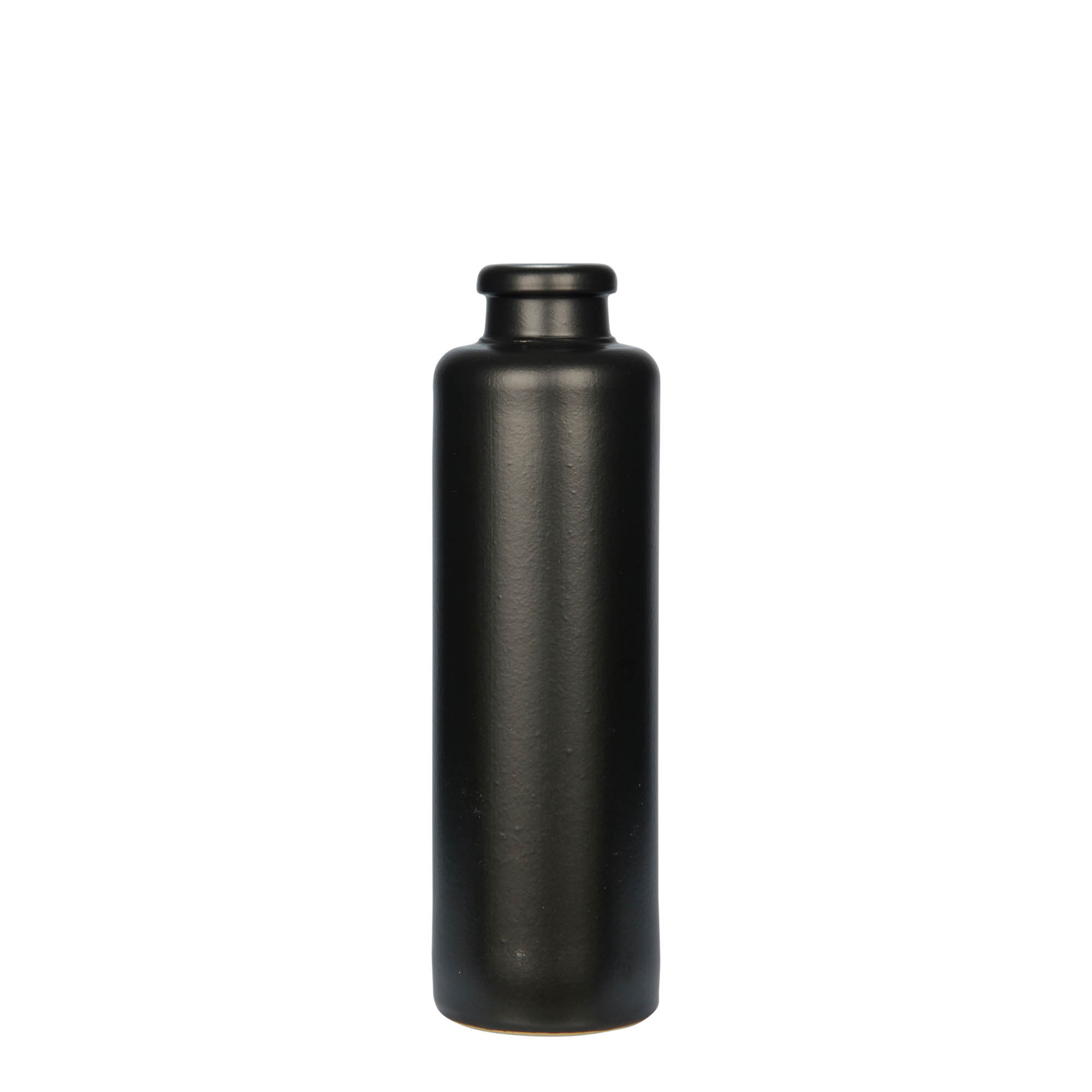 Jarra de barro de 200 ml, gres, negra, boca: corcho