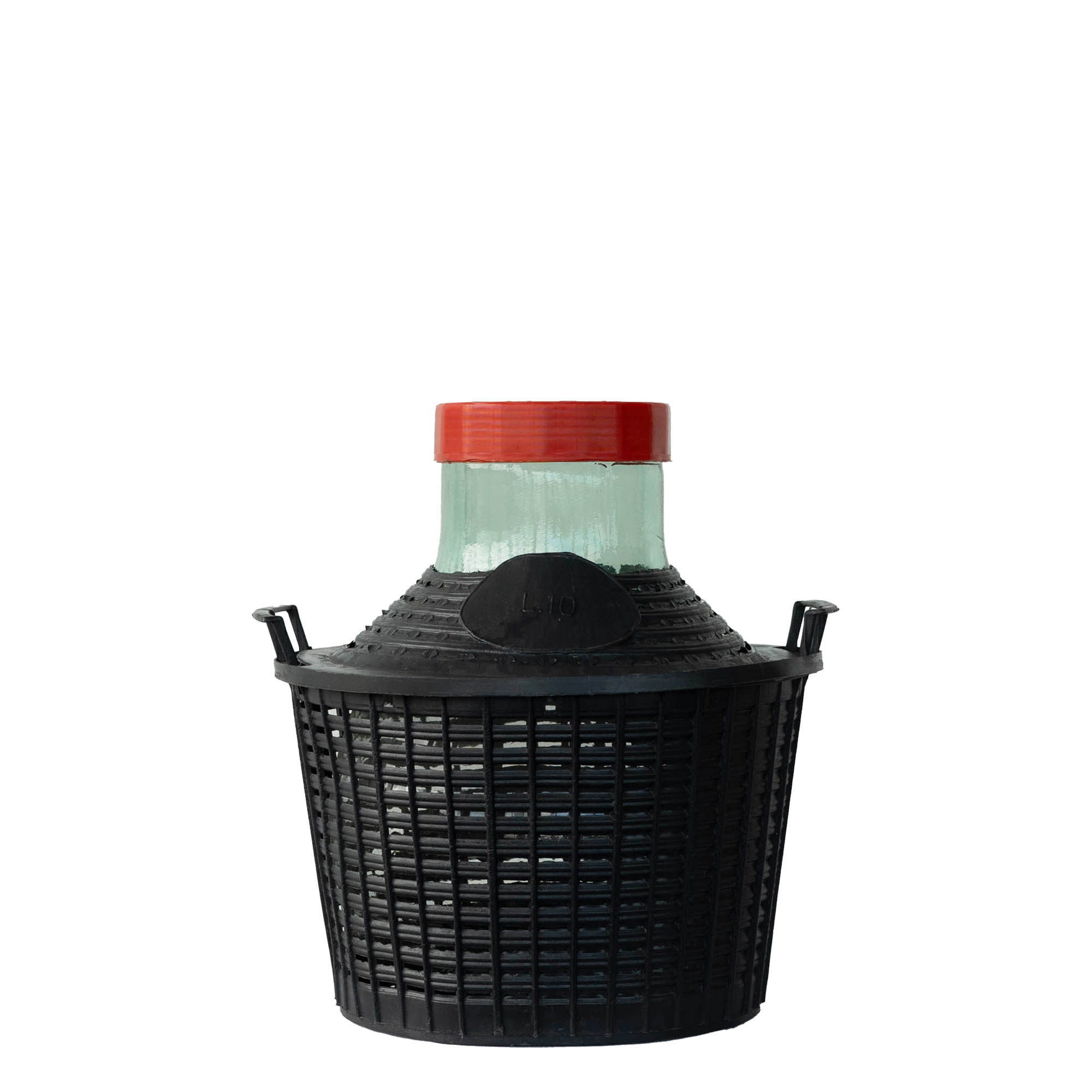 Botella de balón de 10 l, cuello ancho, vidrio, boca: cierre de rosca