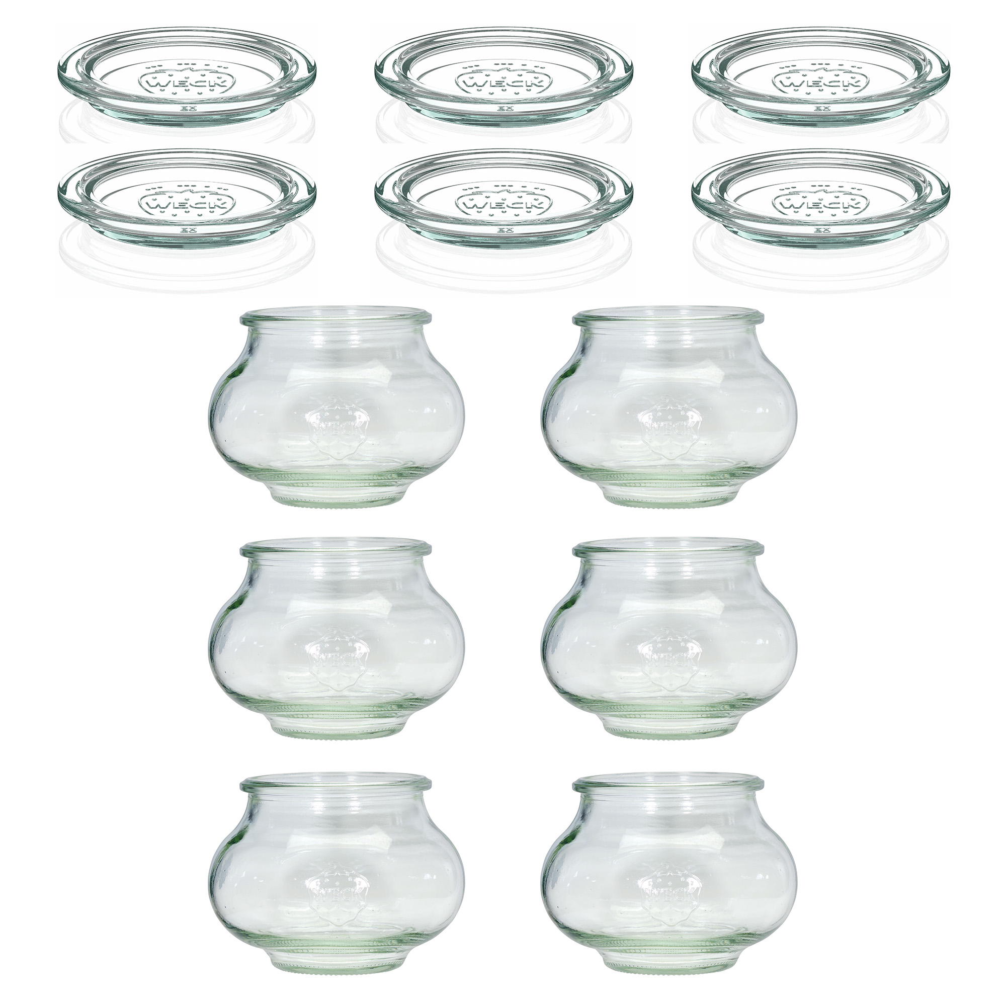 6x 560 ml tarro de joyería WECK con tapa de vidrio RR 80