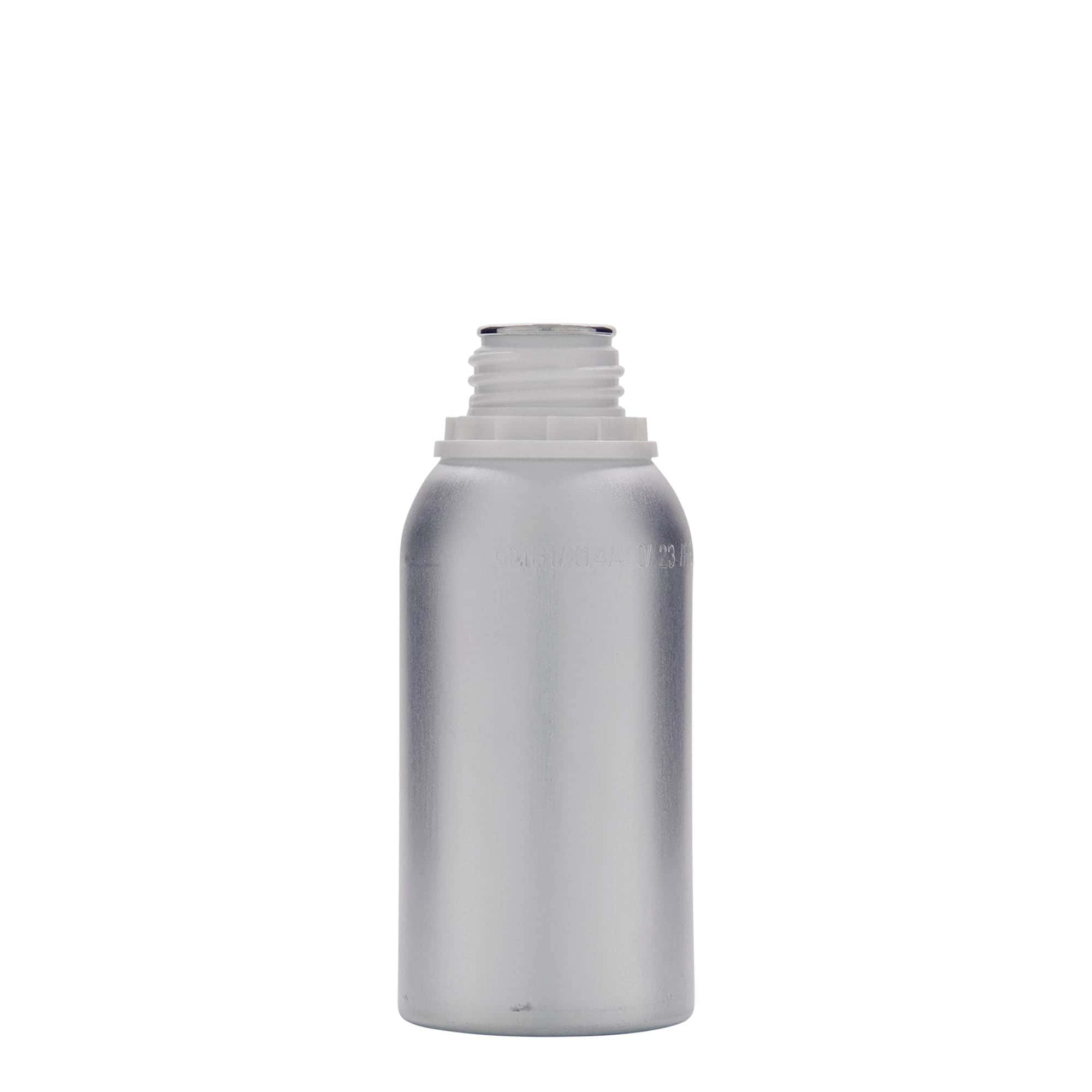 275 ml botella de aluminio, metal, plateado, boca: DIN 32