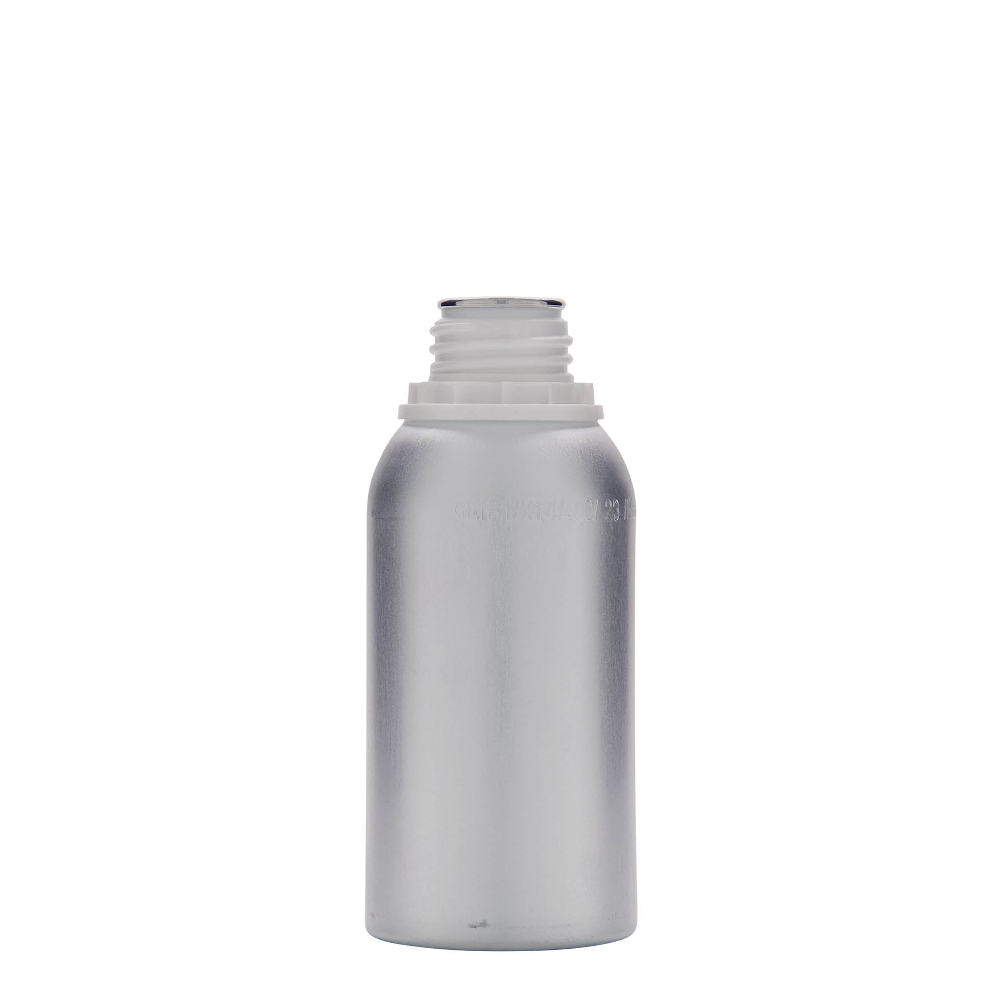 275 ml botella de aluminio, metal, plateado, boca: DIN 32
