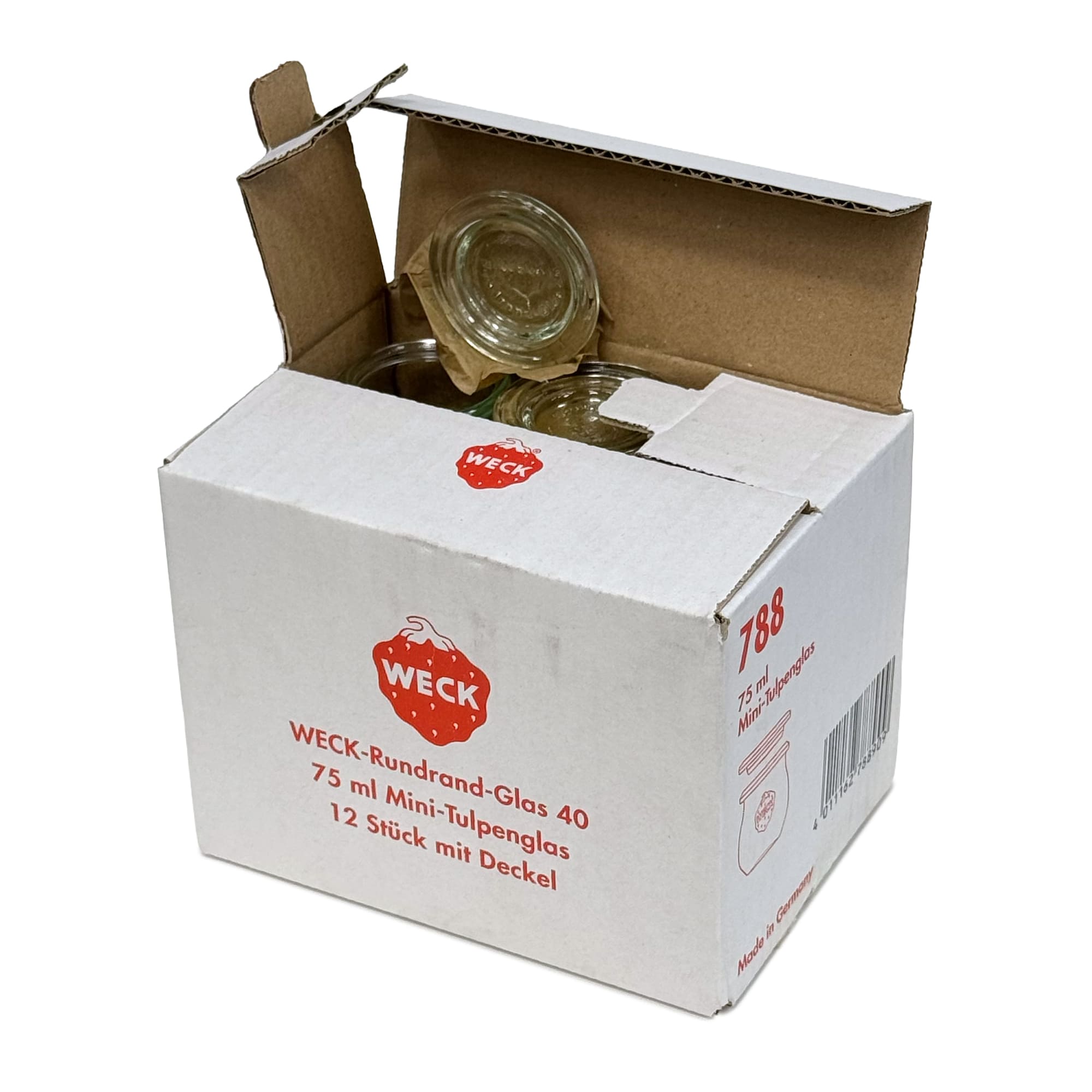 12x 75 ml vaso tipo tulipán WECK con tapa de vidrio RR 40