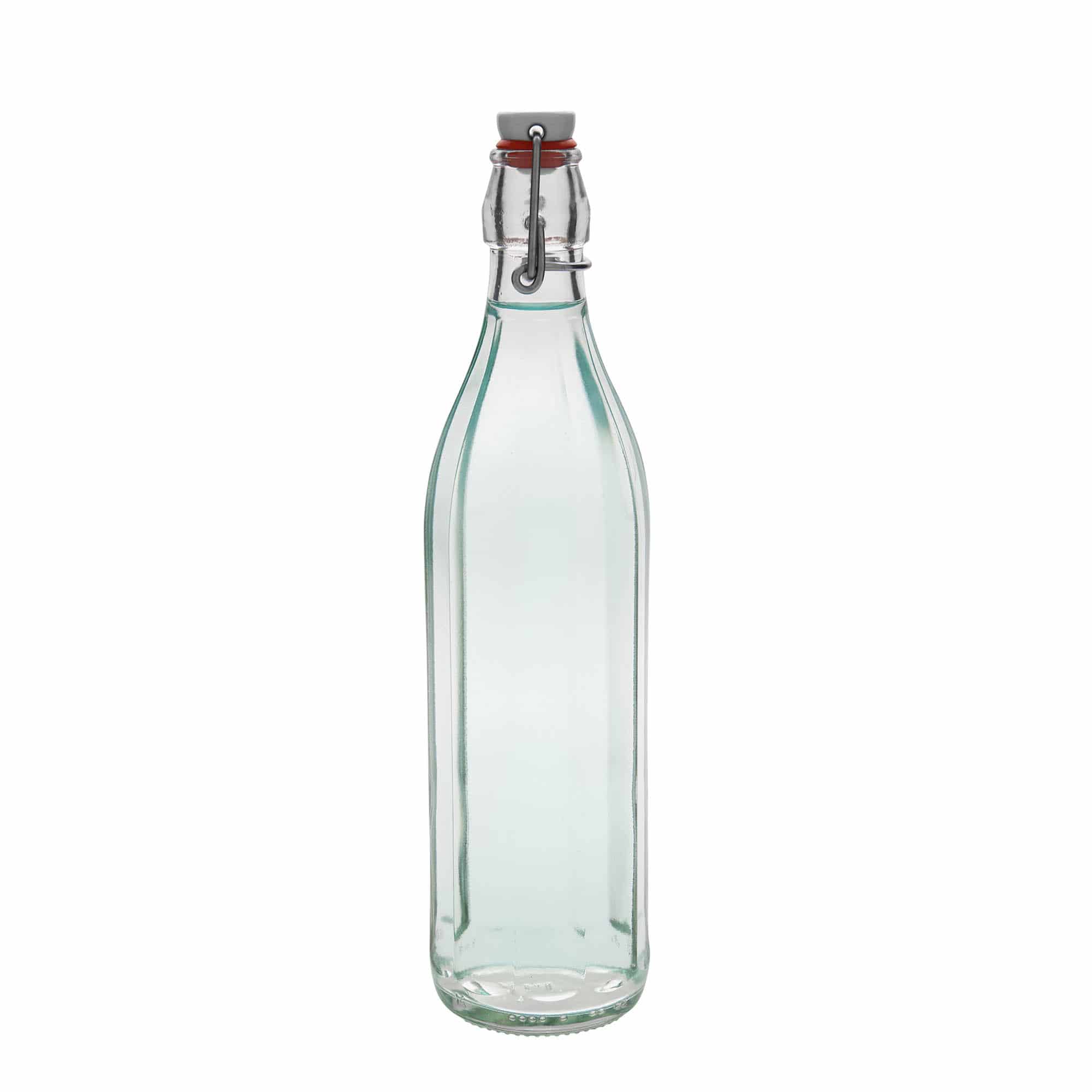 Botella de vidrio 'Bravo' de 750 ml, decagonal, boca: tapón mecánico
