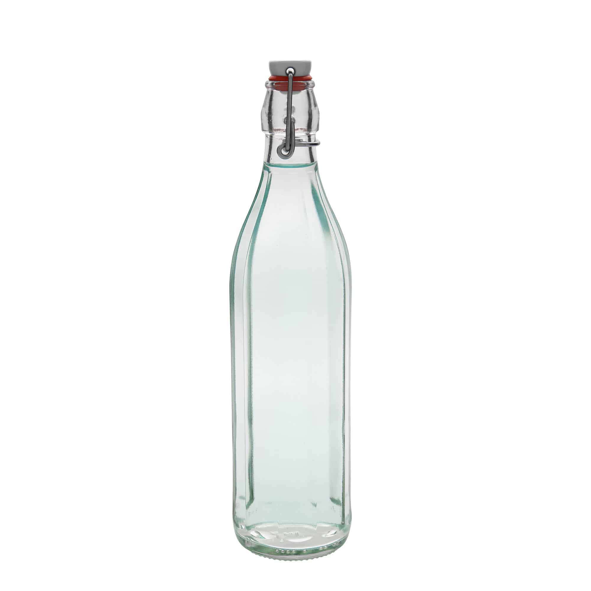 Botella de vidrio de 750 ml «Bravo», de diez lados, boca: cierre de palanca