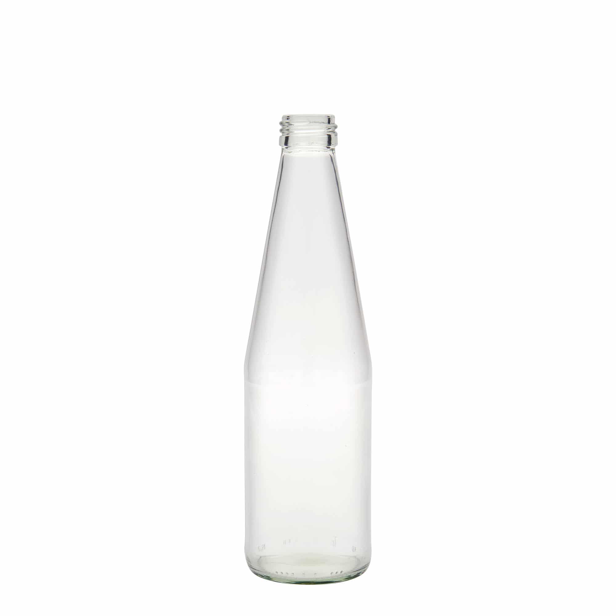 Botella universal de 330 ml en forma de zanahoria, vidrio, boca: PP 28
