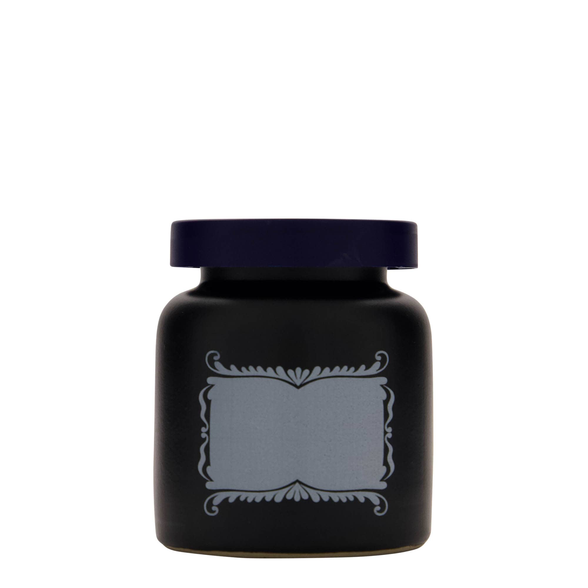 270 ml de jarra de gres, motivo: campo de etiquetas, cerámica, negro, boca: tapa abatible